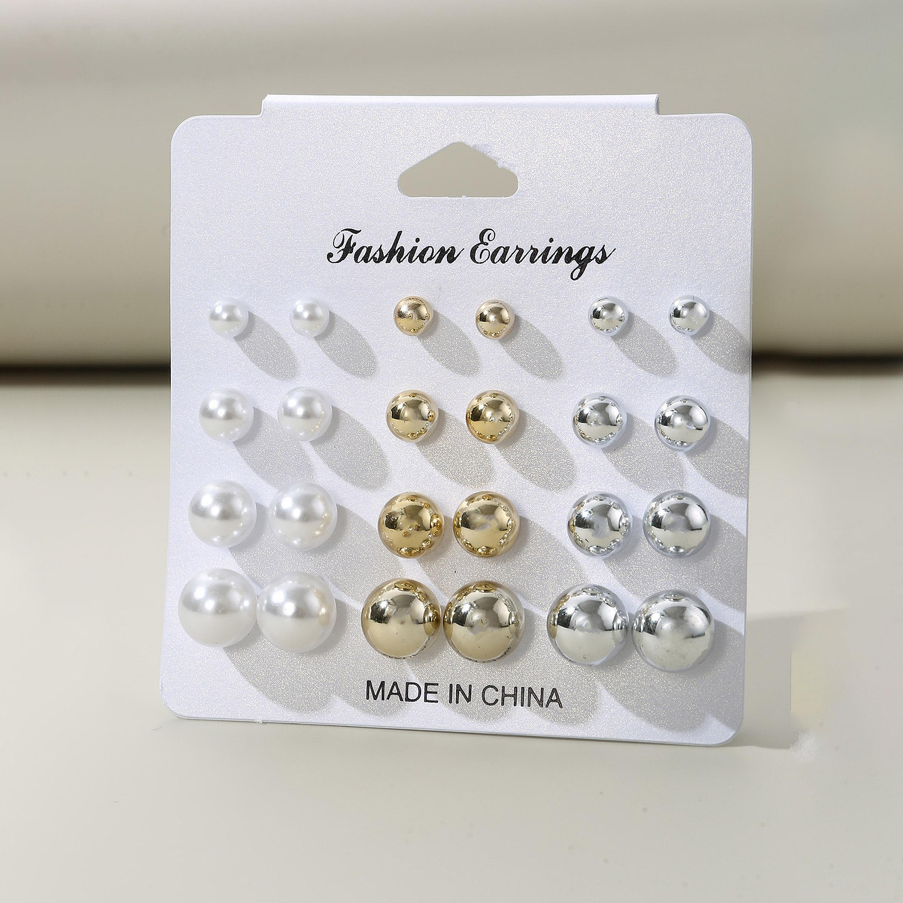 Take Two Set of 12 - Pearl Stud Earring-women-watchesandjewellery-jewellery-earrings-image-3