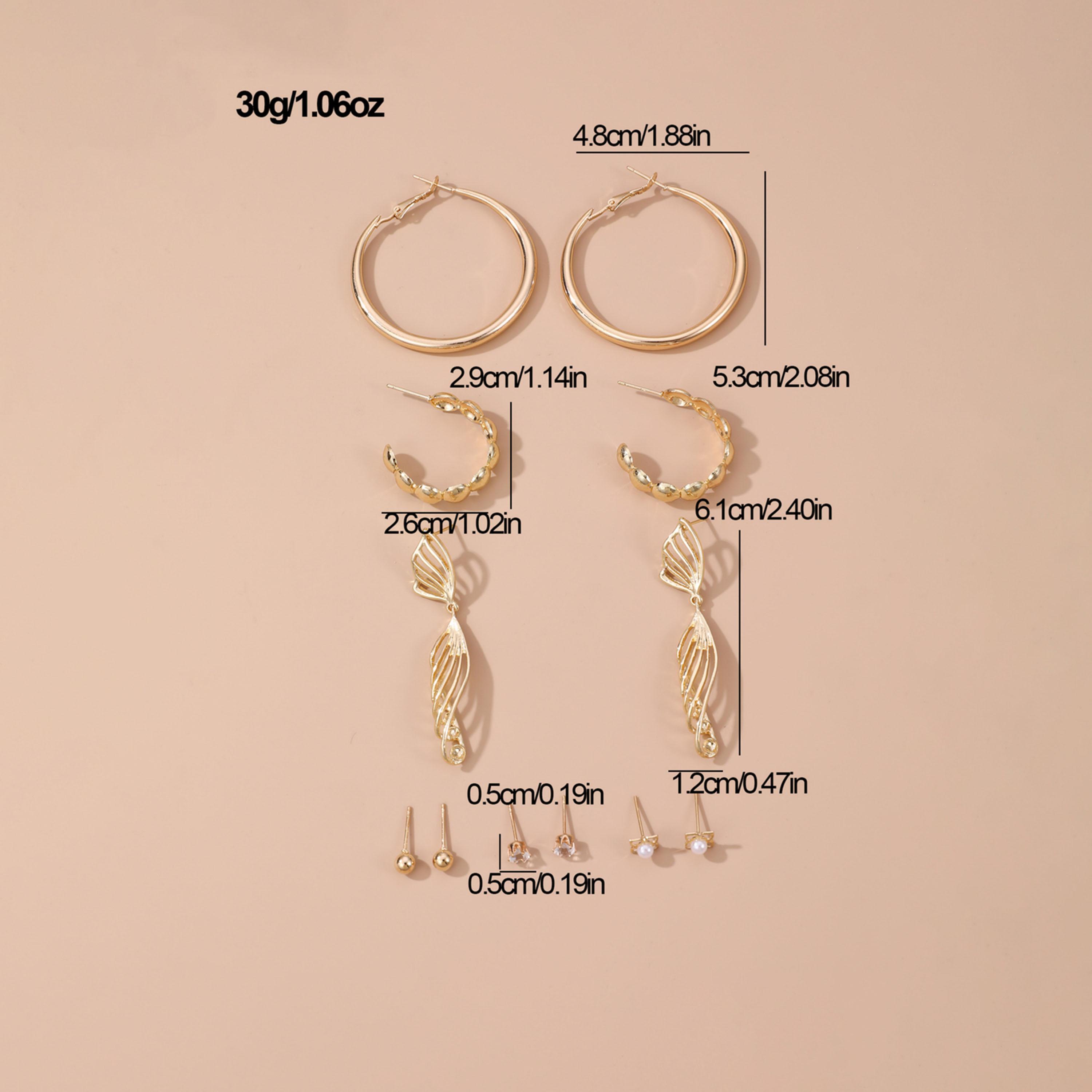 Take Two Set of 6 - Golden Hoop Earring-women-watchesandjewellery-jewellery-earrings-image-5