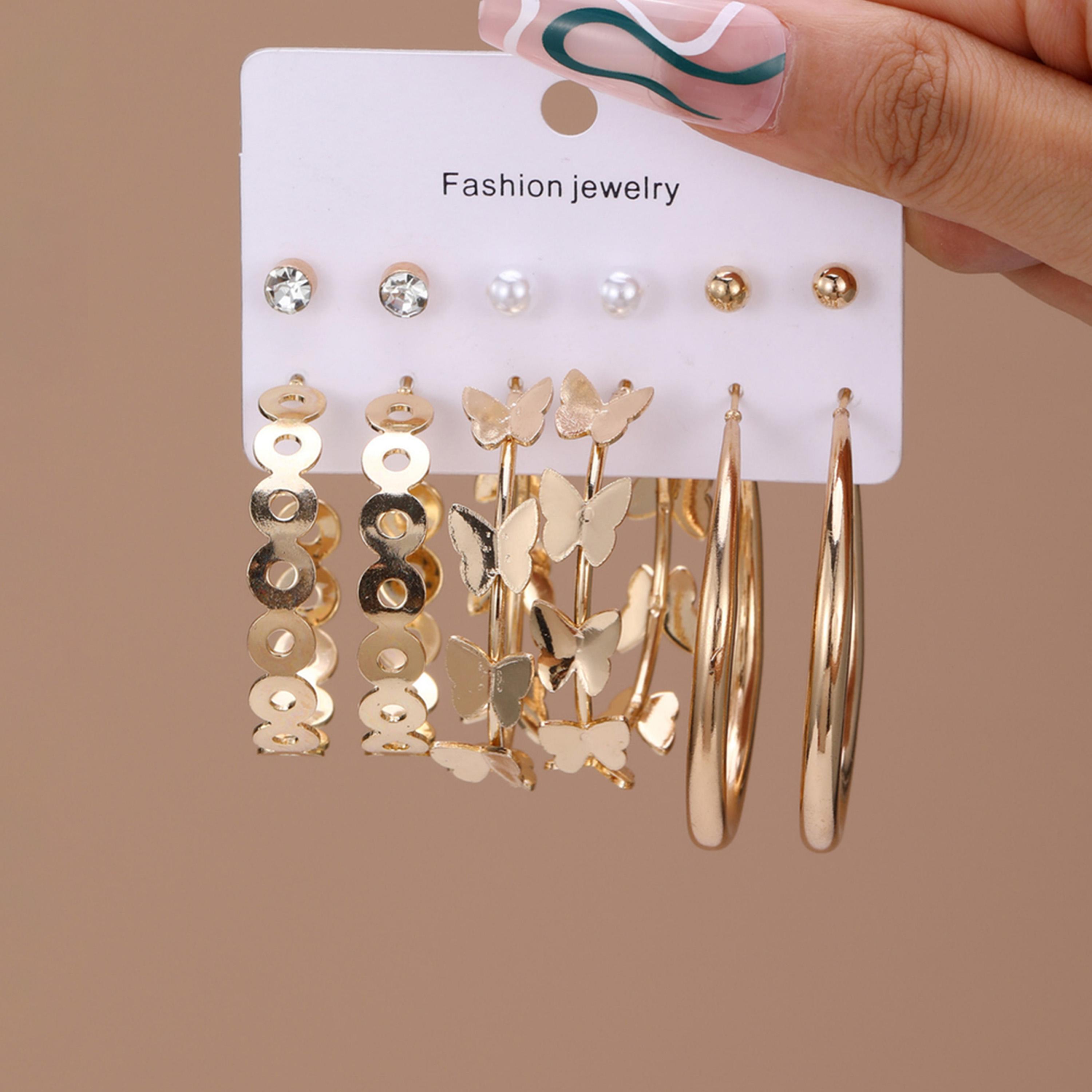 Take Two Set of 6 - Golden Hoop Earring-women-watchesandjewellery-jewellery-earrings-image-2