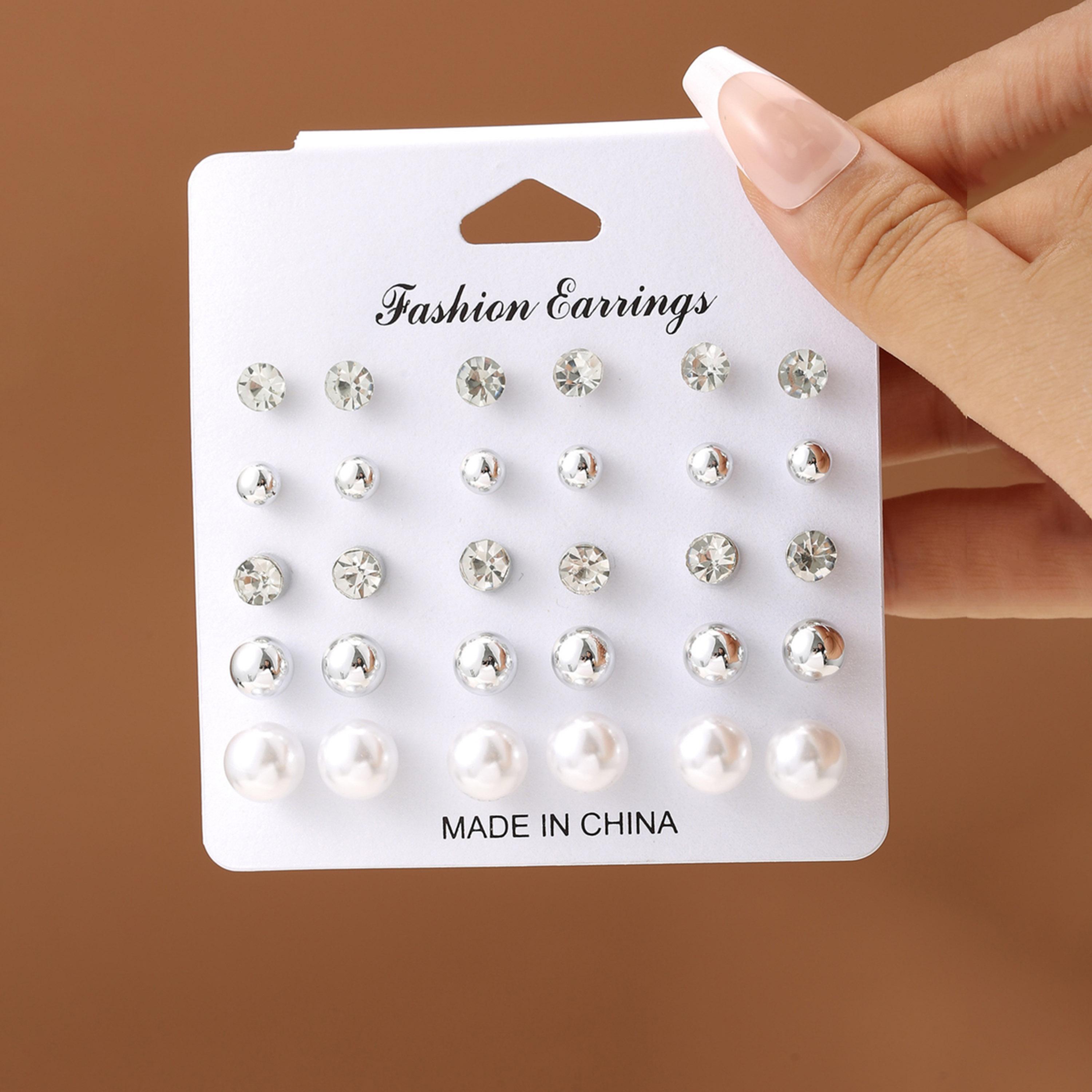Take Two Set of 15 - Rhinestone Earrings-women-watchesandjewellery-jewellery-earrings-image-3