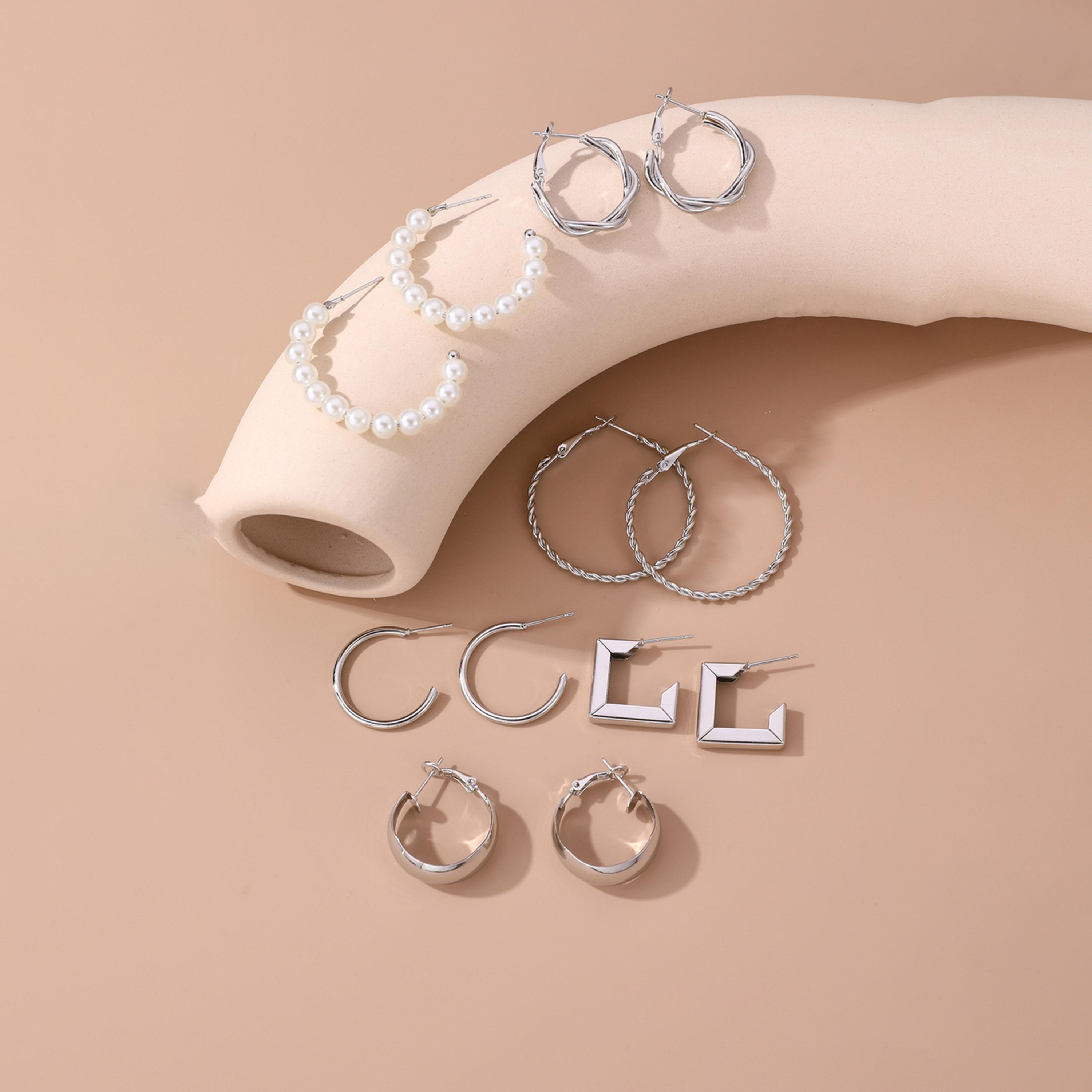 Take Two Set of 6 - Silver Hoop Earrings-women-watchesandjewellery-jewellery-earrings-image-3