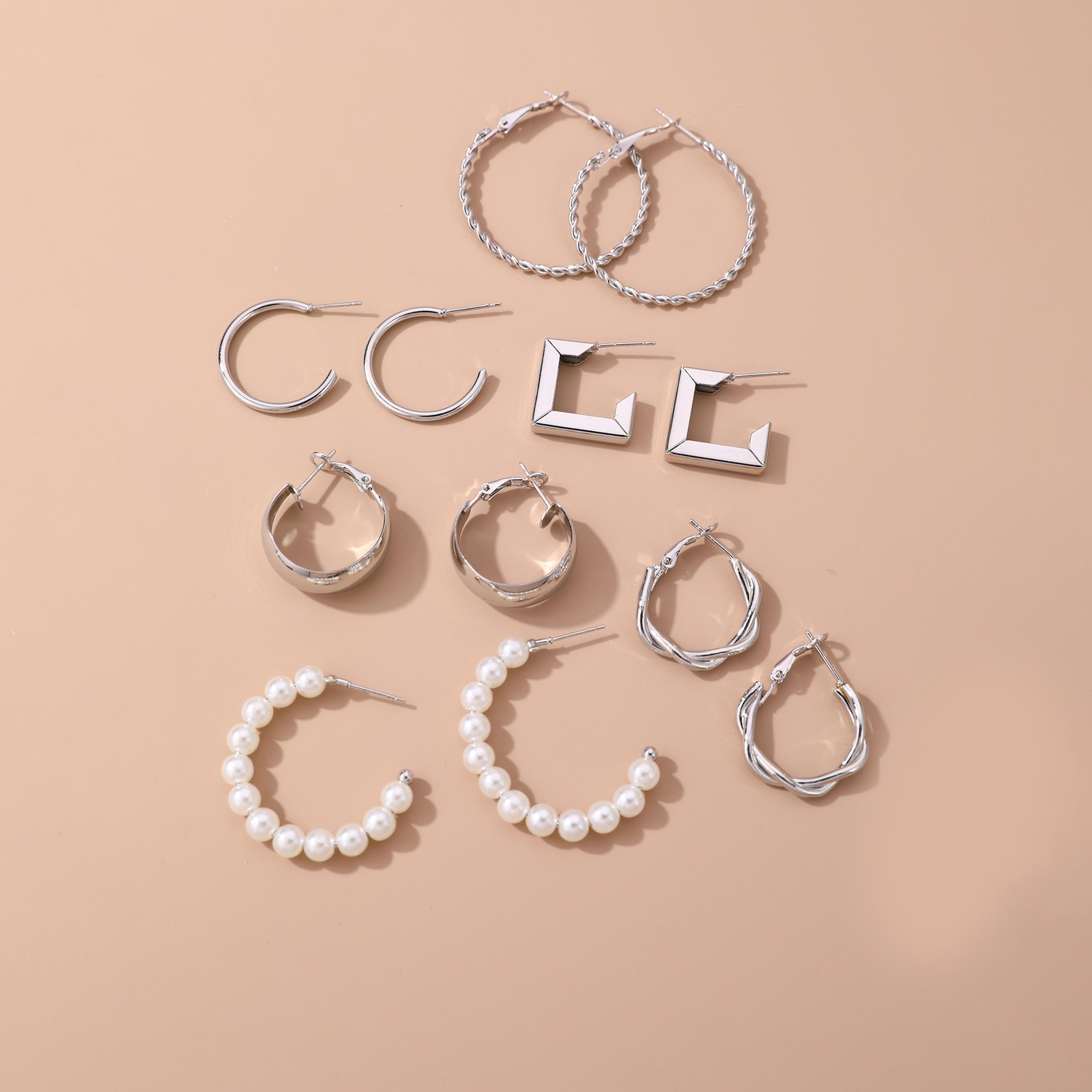 Take Two Set of 6 - Silver Hoop Earrings-women-watchesandjewellery-jewellery-earrings-image-4