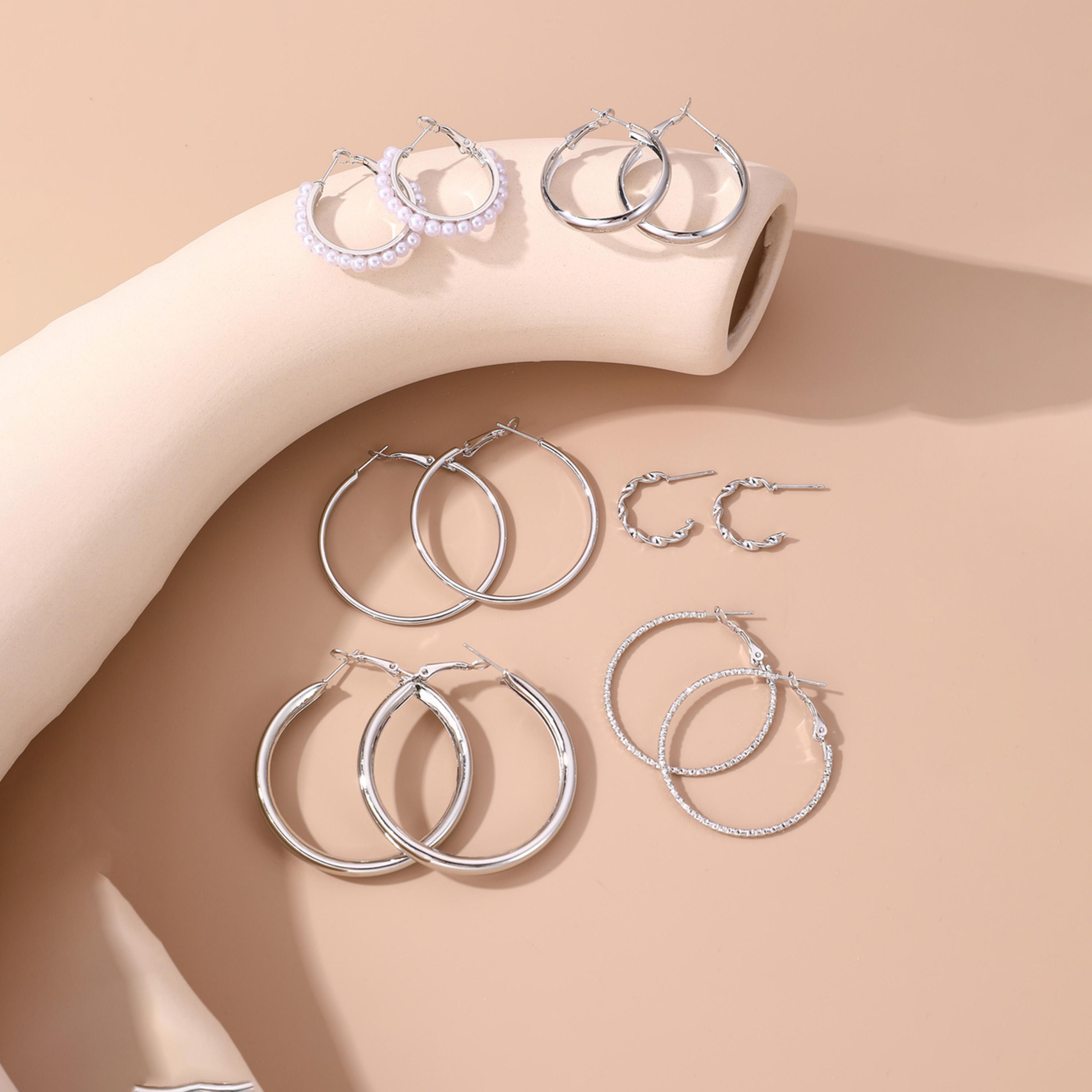 Take Two Set of 6 - Silver Hoop Earrings-women-watchesandjewellery-jewellery-earrings-image-2