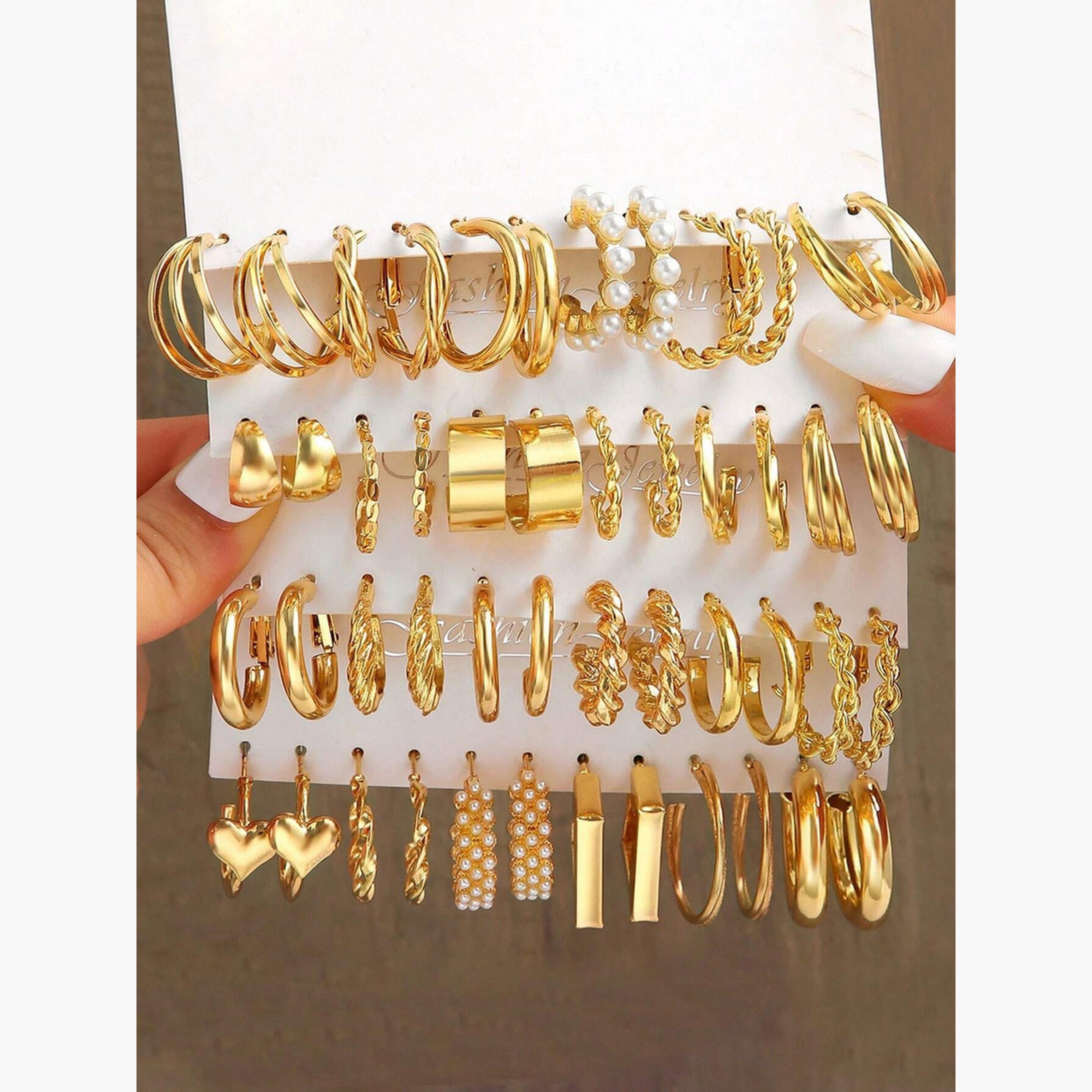 Take Two 6pairs Gold Hoop Earrings Sets-women-watchesandjewellery-jewellery-earrings-image-2