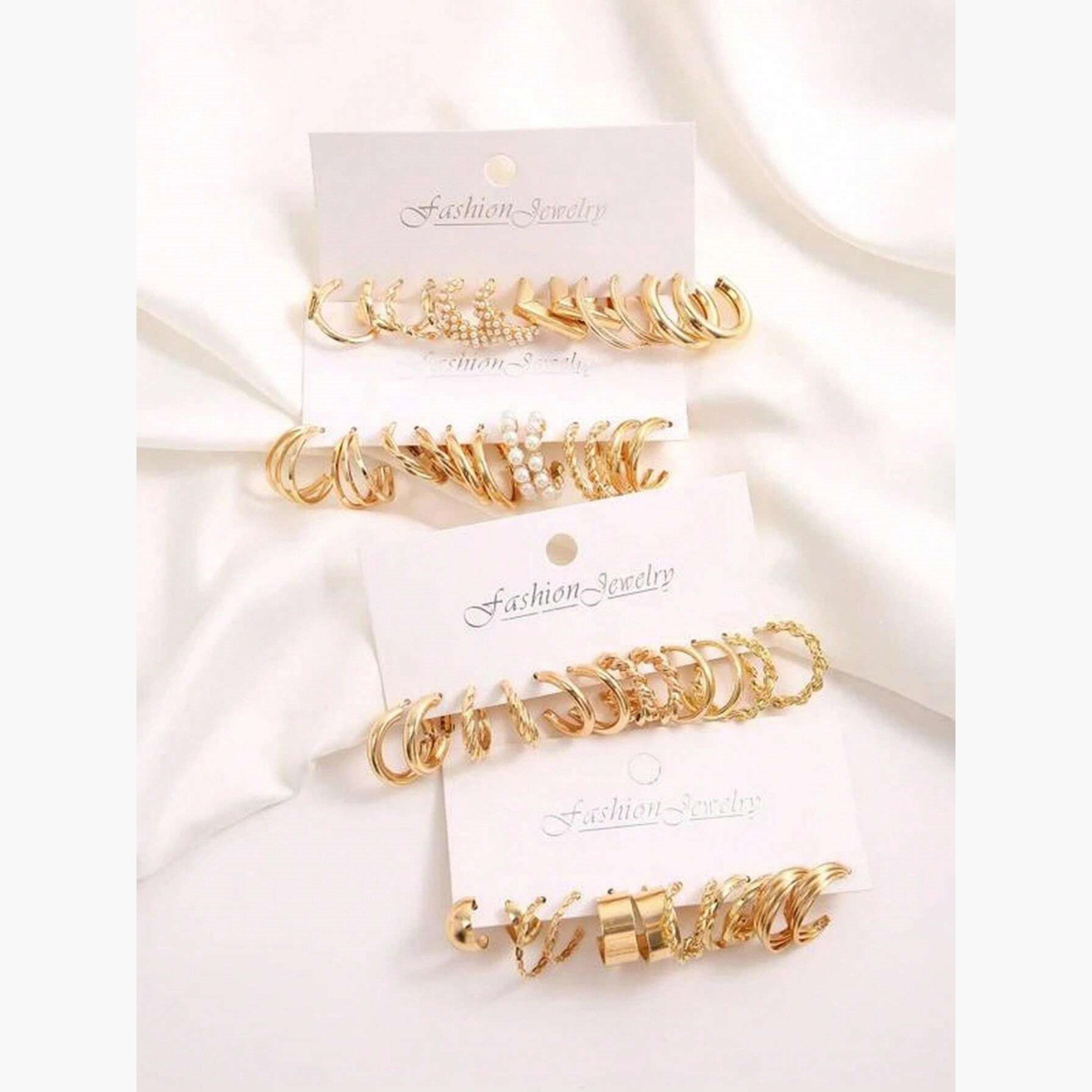 Take Two 6pairs Gold Hoop Earrings Sets-women-watchesandjewellery-jewellery-earrings-image-4