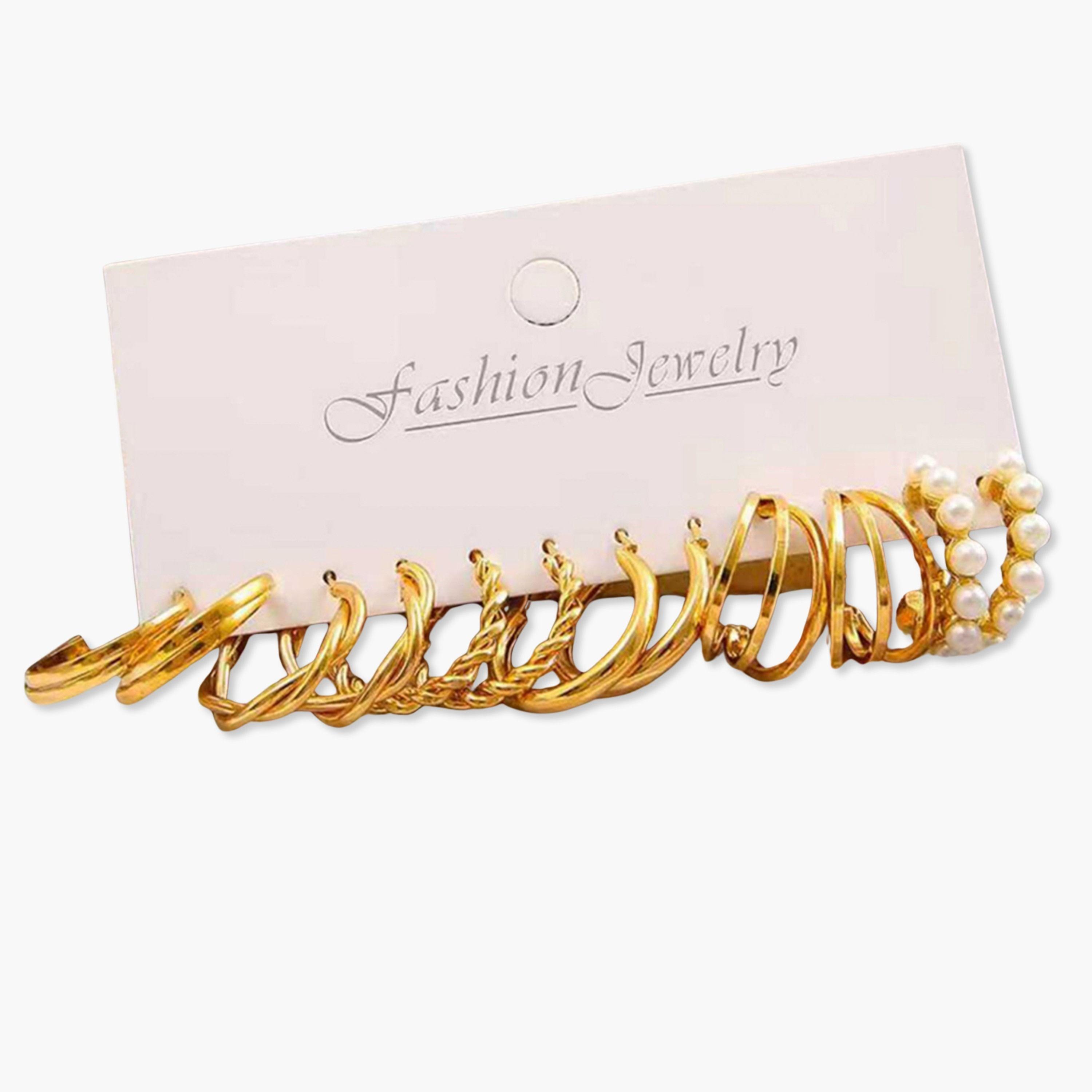 Take Two Set of 6 - Gold Hoop Earrings-women-watchesandjewellery-jewellery-earrings-image-1