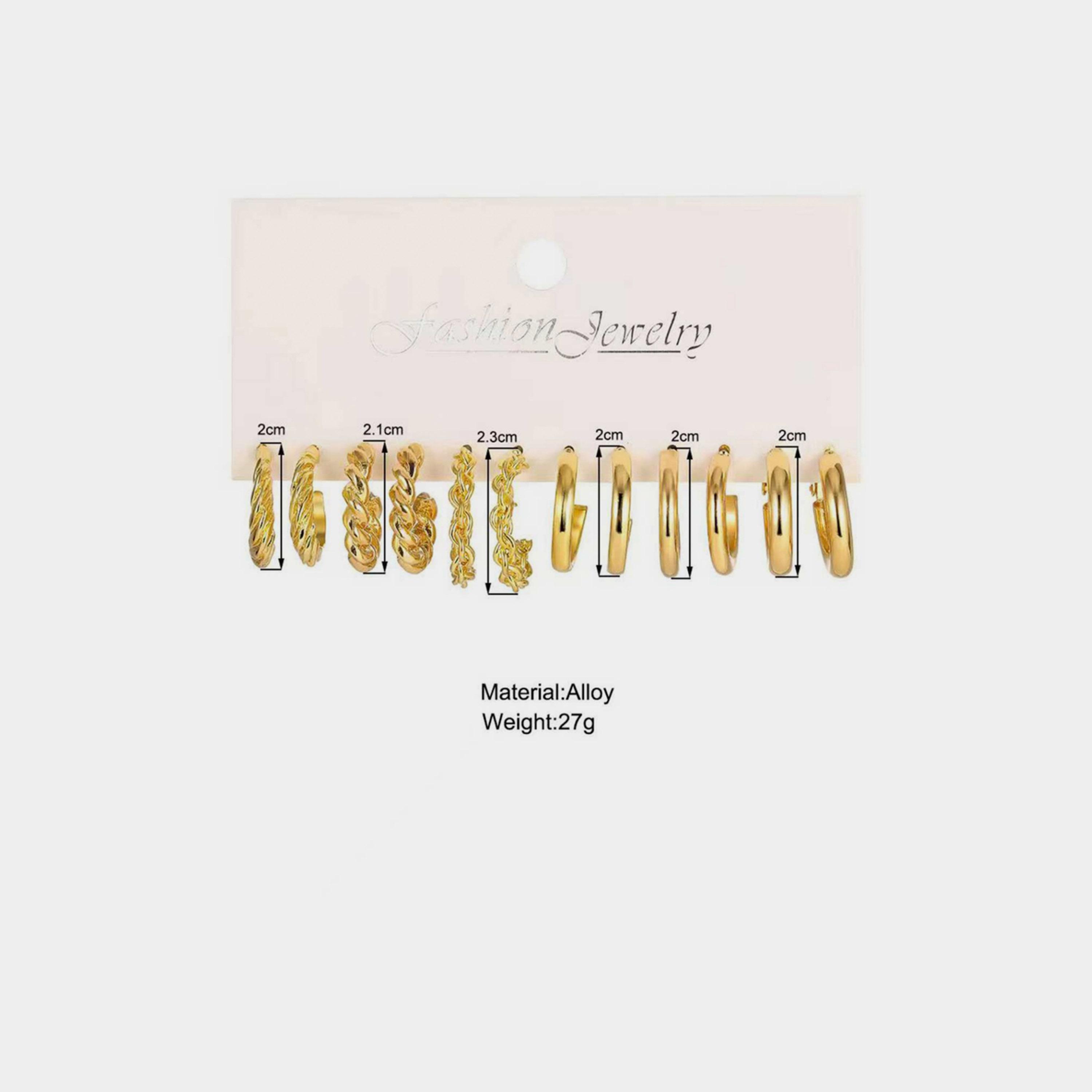 Take Two Set of 6 - Gold Hoop Earrings-women-watchesandjewellery-jewellery-earrings-image-3