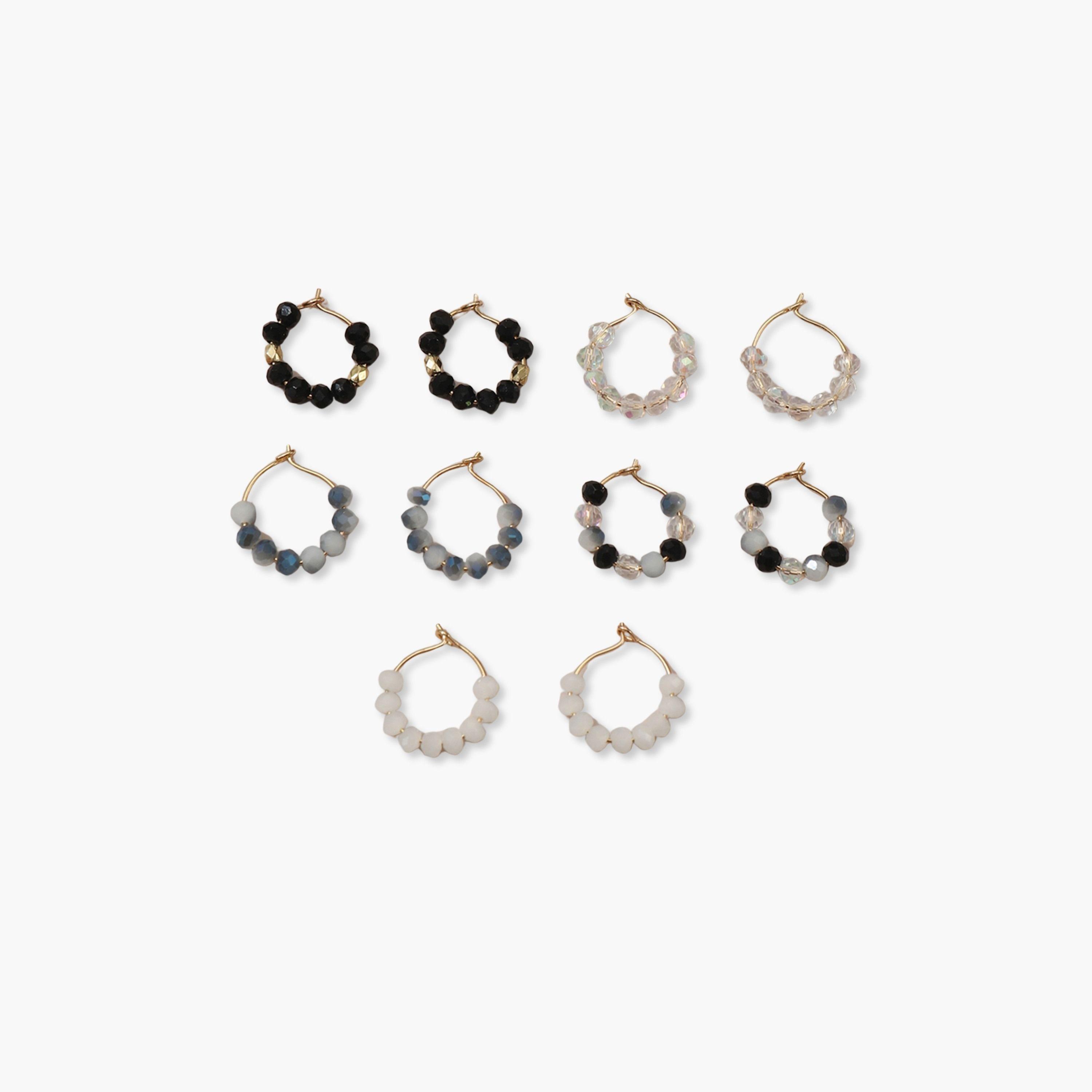 Take Two Set of 6 - Hoop Beaded Earrings-women-watchesandjewellery-jewellery-earrings-image-1