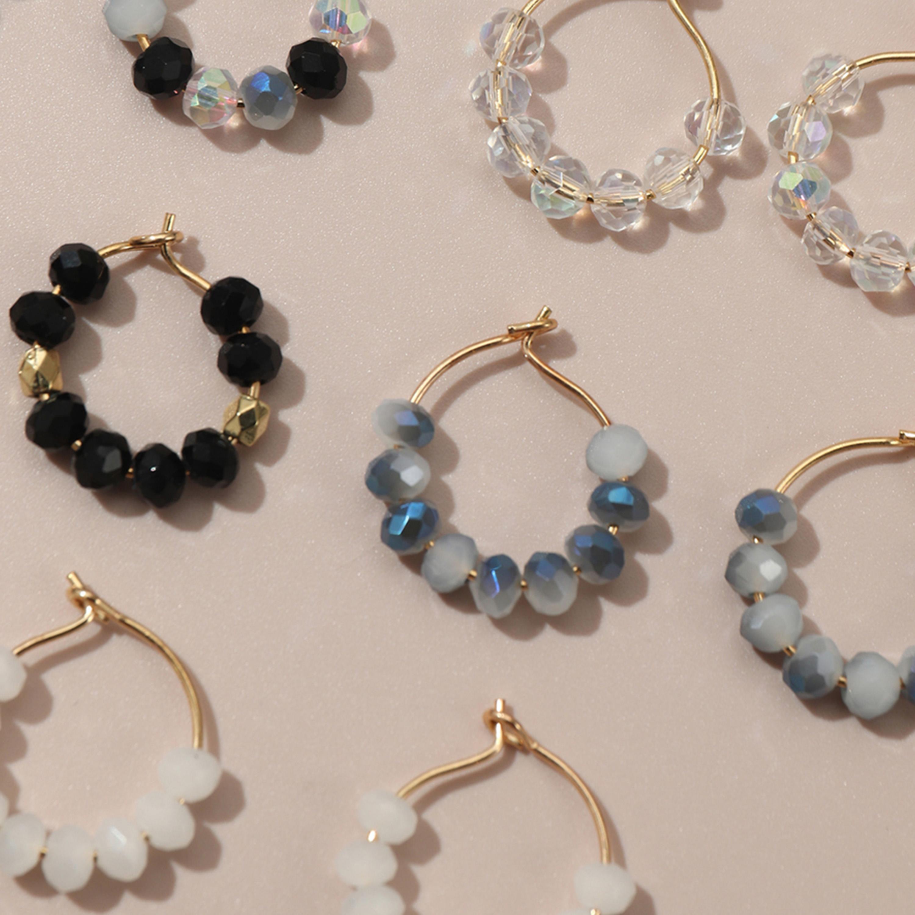 تيك تو - مجموعة من 6 أقراط دائرية من الخرز-women-watchesandjewellery-jewellery-earrings-image-4