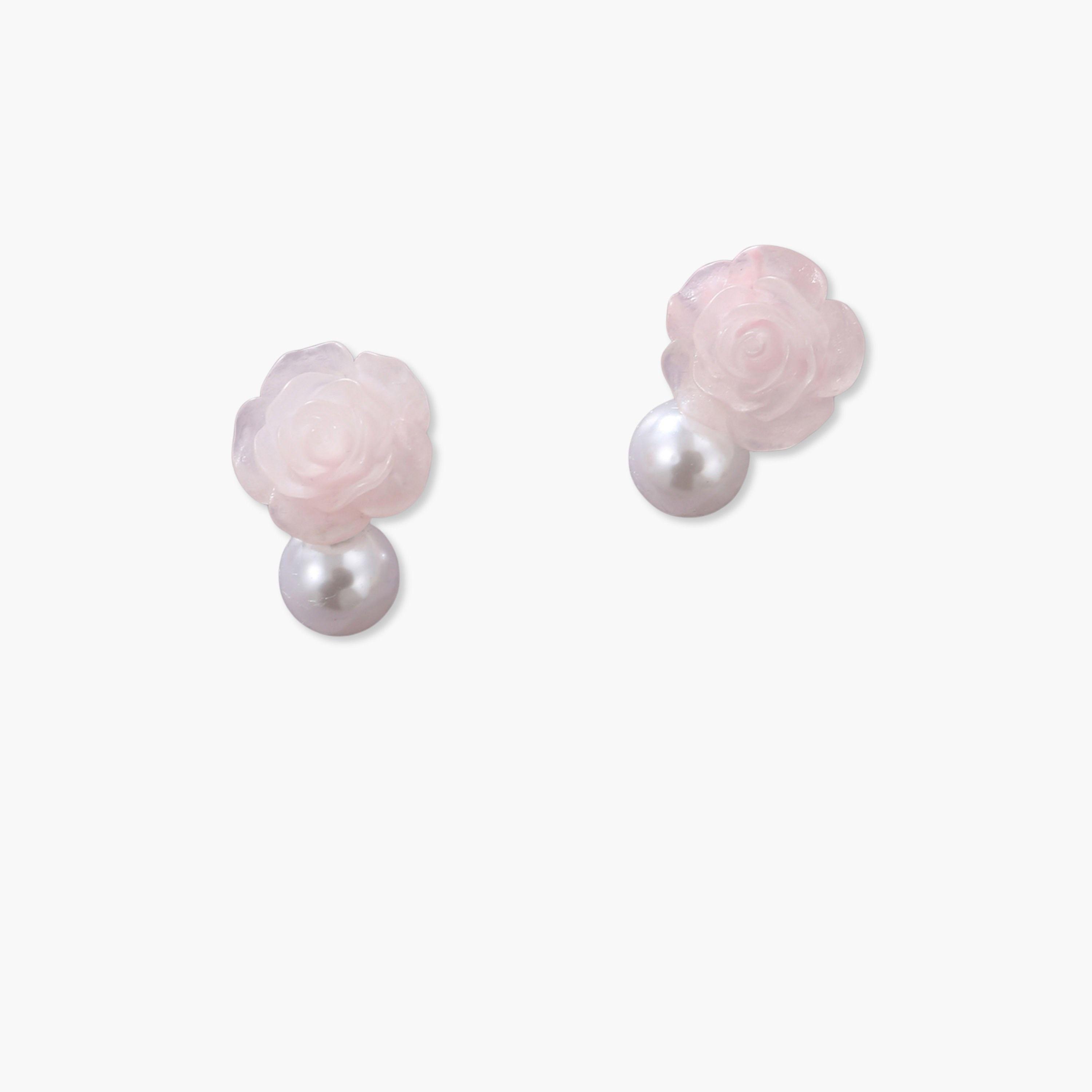 Take Two Faux Pearl Flower Earrings-women-watchesandjewellery-jewellery-earrings-image-1