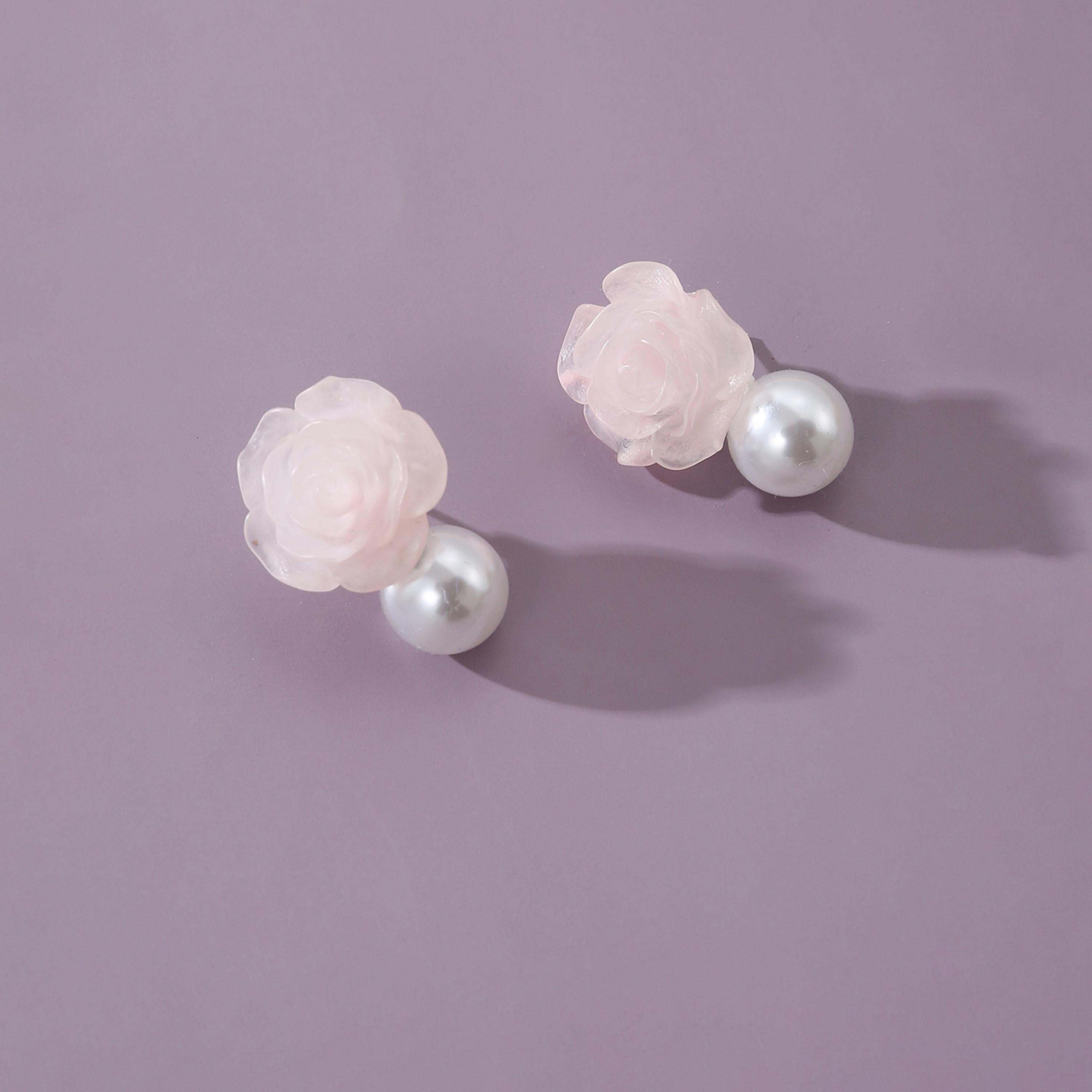 Take Two Faux Pearl Flower Earrings-women-watchesandjewellery-jewellery-earrings-image-3