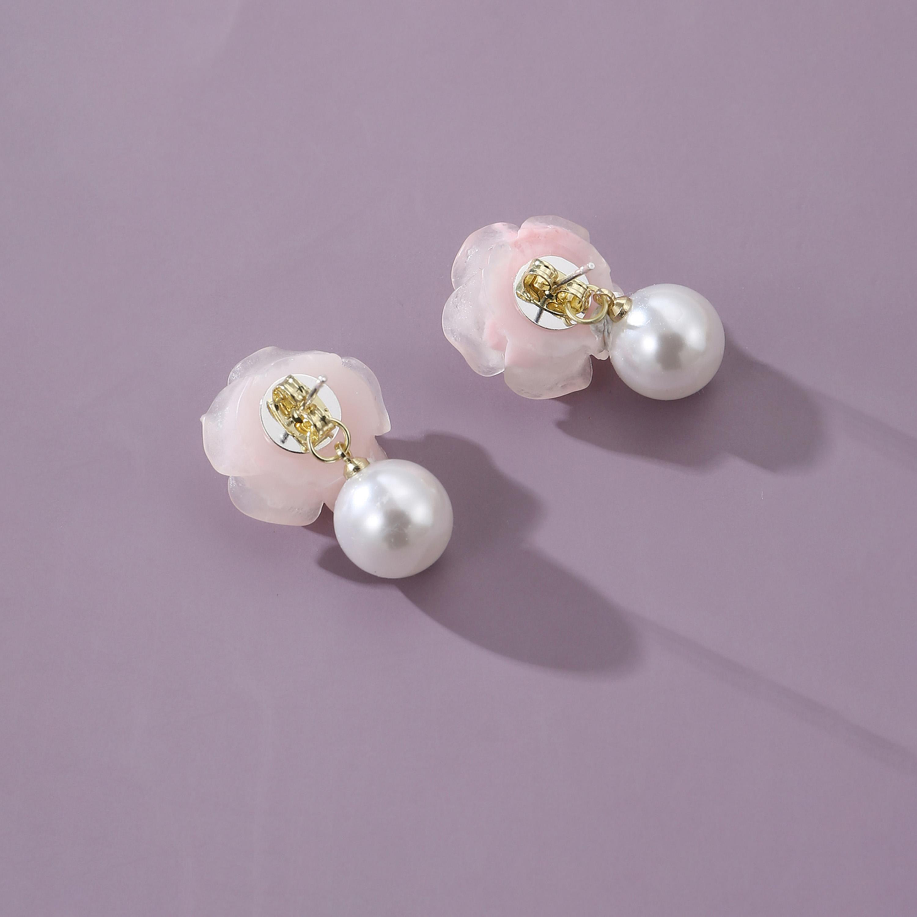 Take Two Faux Pearl Flower Earrings-women-watchesandjewellery-jewellery-earrings-image-4
