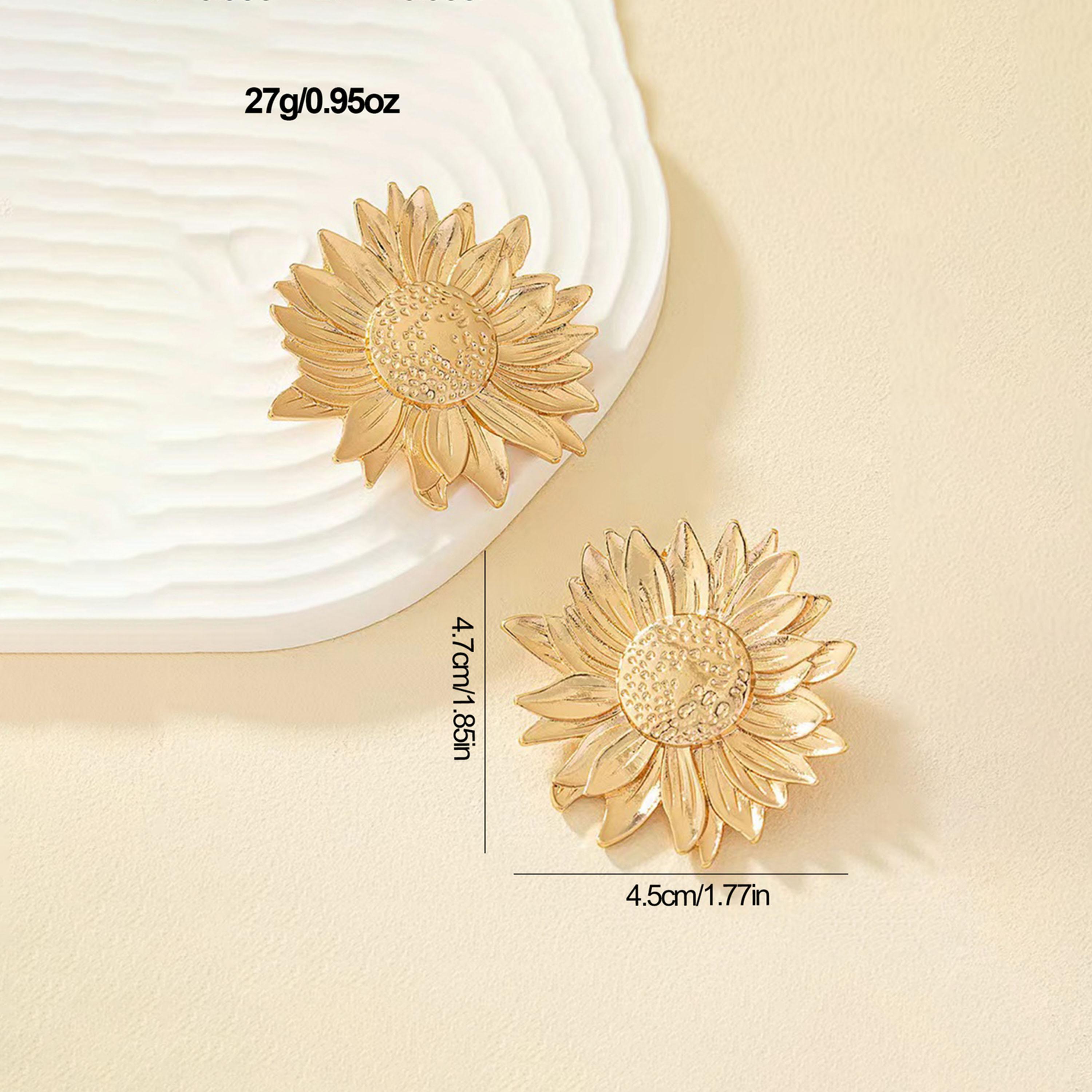 Take Two Gold Sunflower Stud Earrings-women-watchesandjewellery-jewellery-earrings-image-5