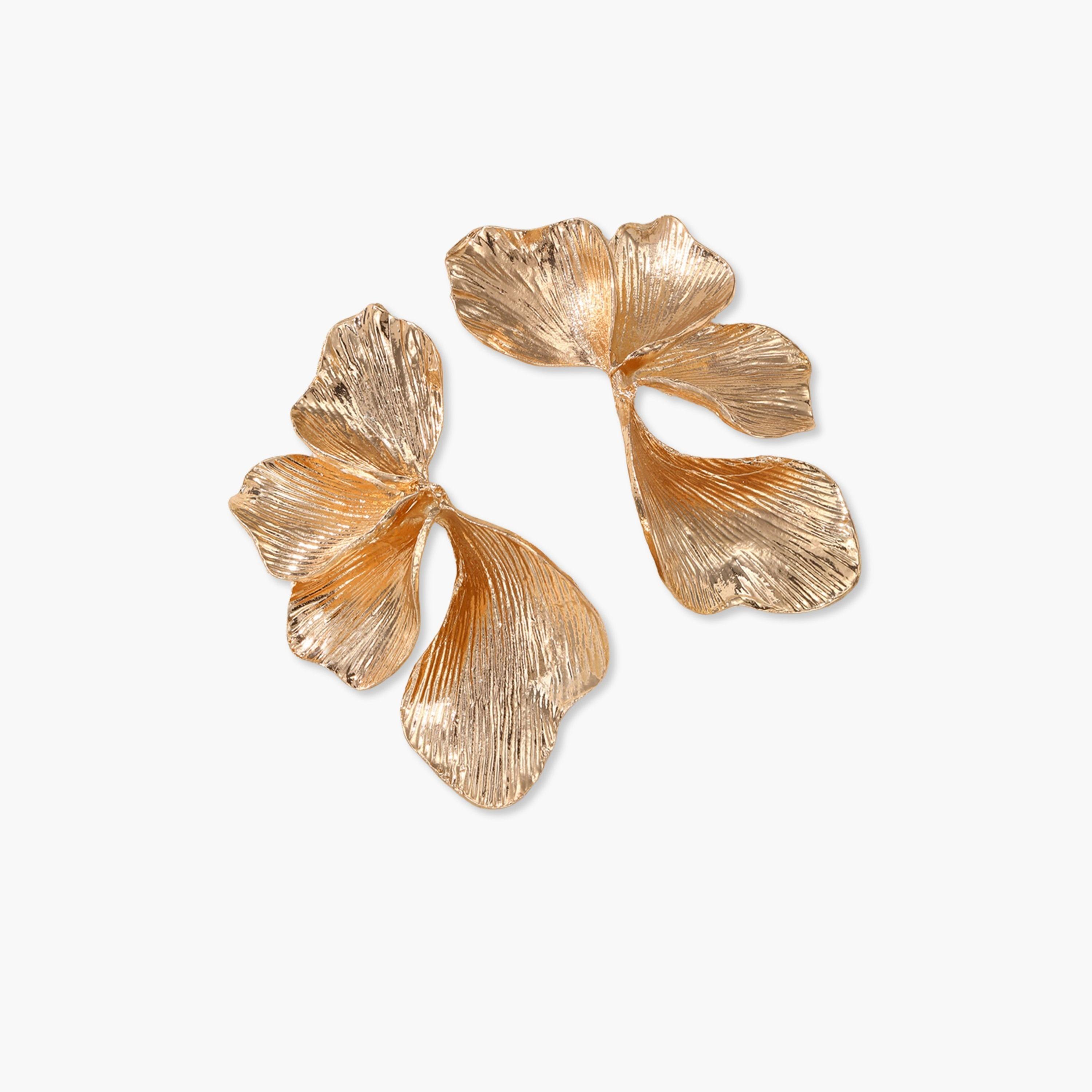 Take Two Golden Floral Stud Earrings-women-watchesandjewellery-jewellery-earrings-image-1