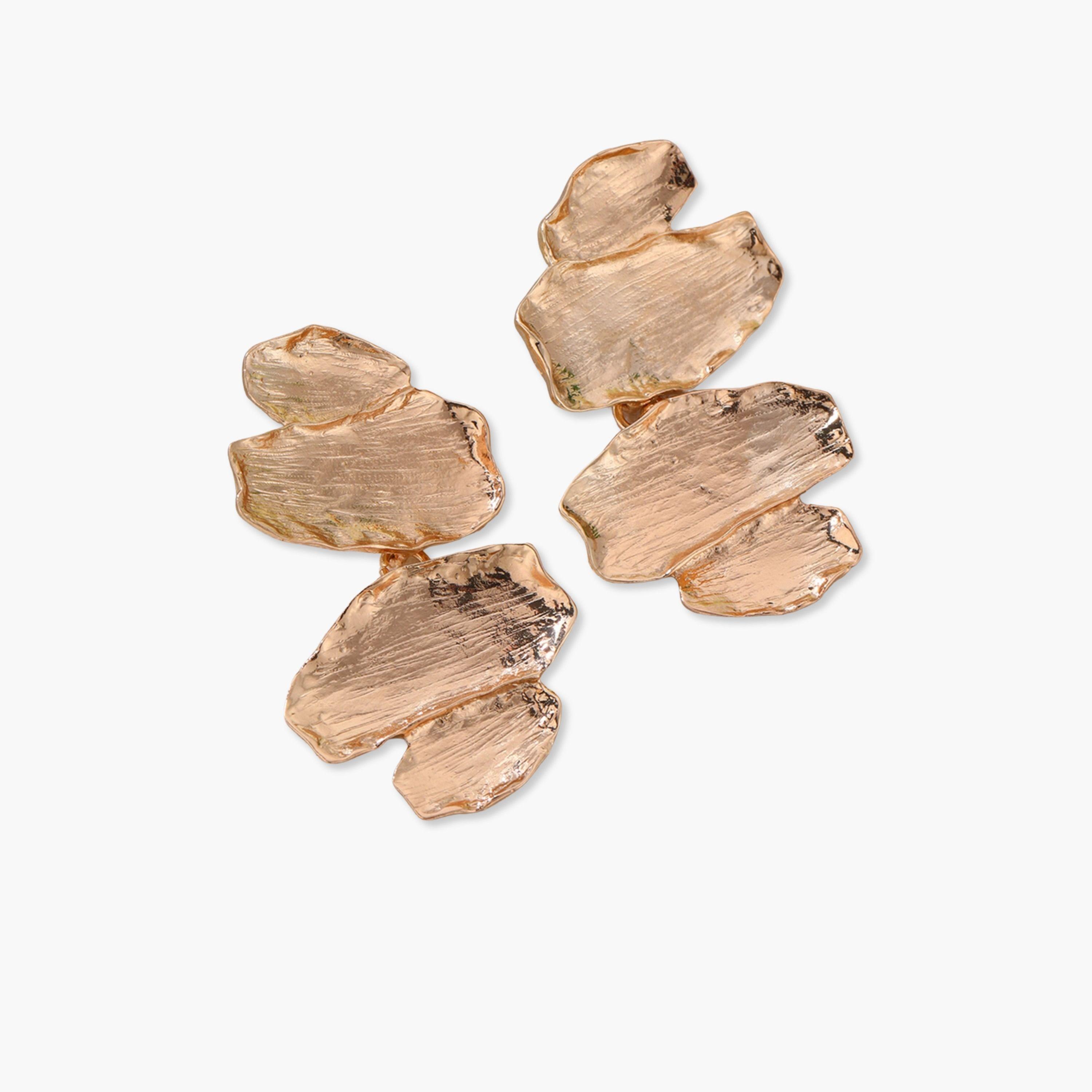 Take Two Gold Irregular Dangle Earrings-women-watchesandjewellery-jewellery-earrings-image-1