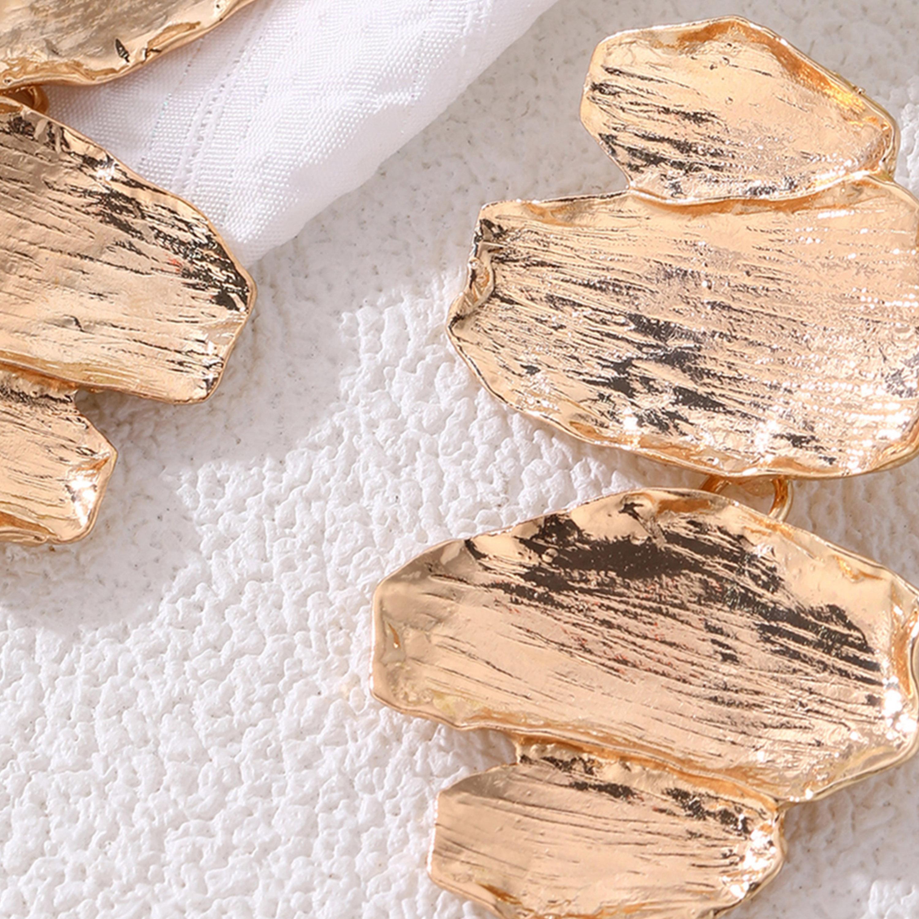 Take Two Gold Irregular Dangle Earrings-women-watchesandjewellery-jewellery-earrings-image-4