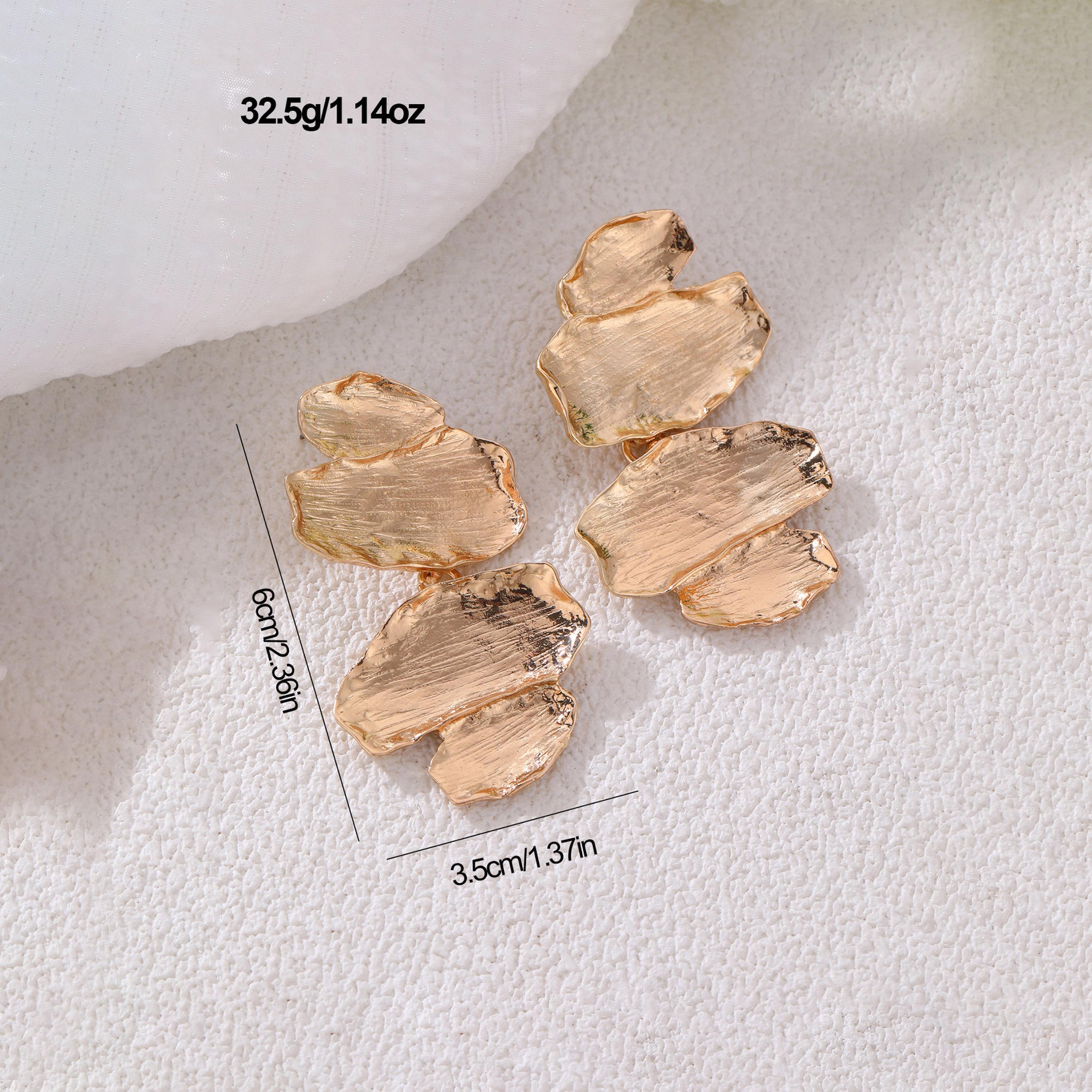 Take Two Gold Irregular Dangle Earrings-women-watchesandjewellery-jewellery-earrings-image-6