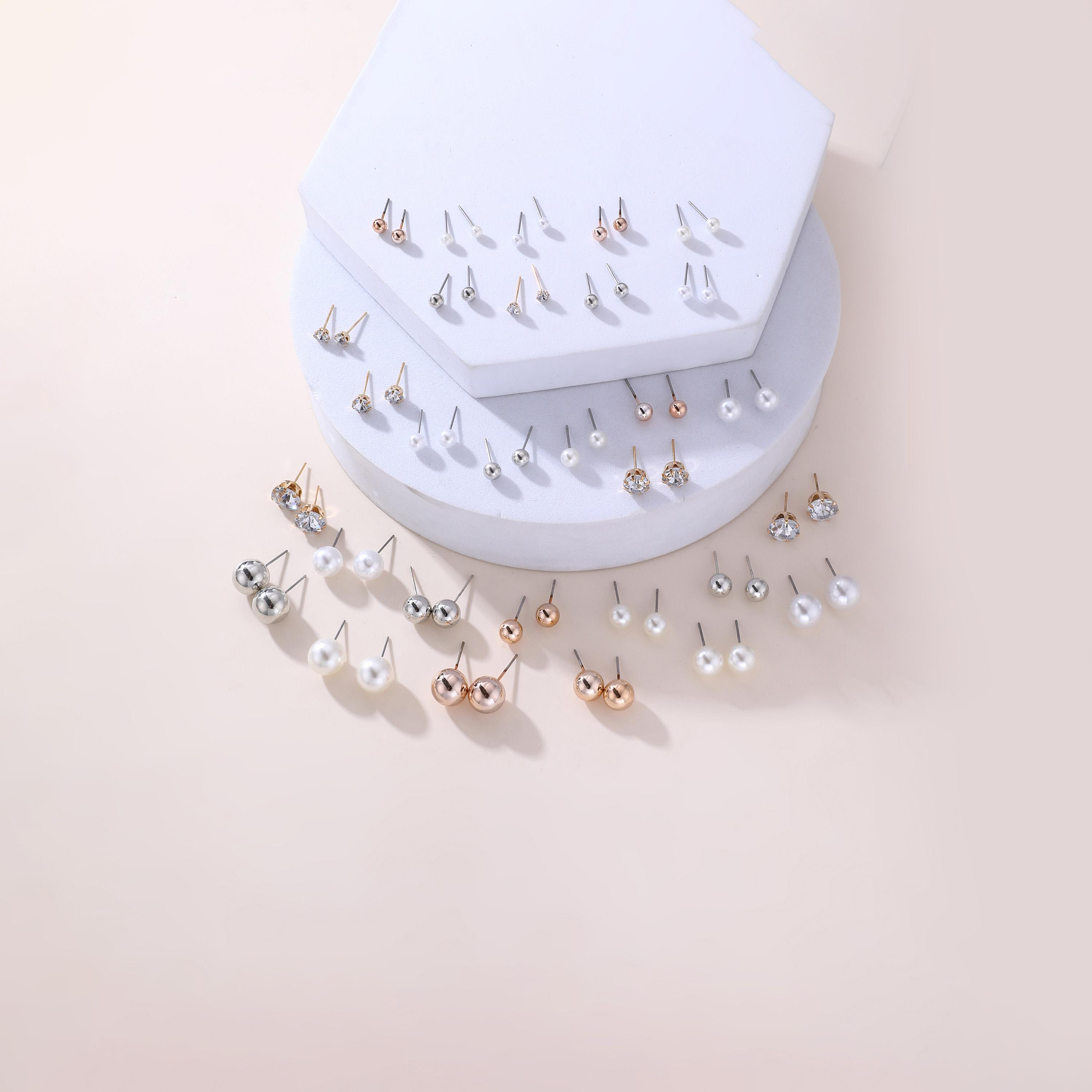 Take Two Set of 30 - Rhinestone and Faux Pearl Earrings-women-watchesandjewellery-jewellery-earrings-image-2