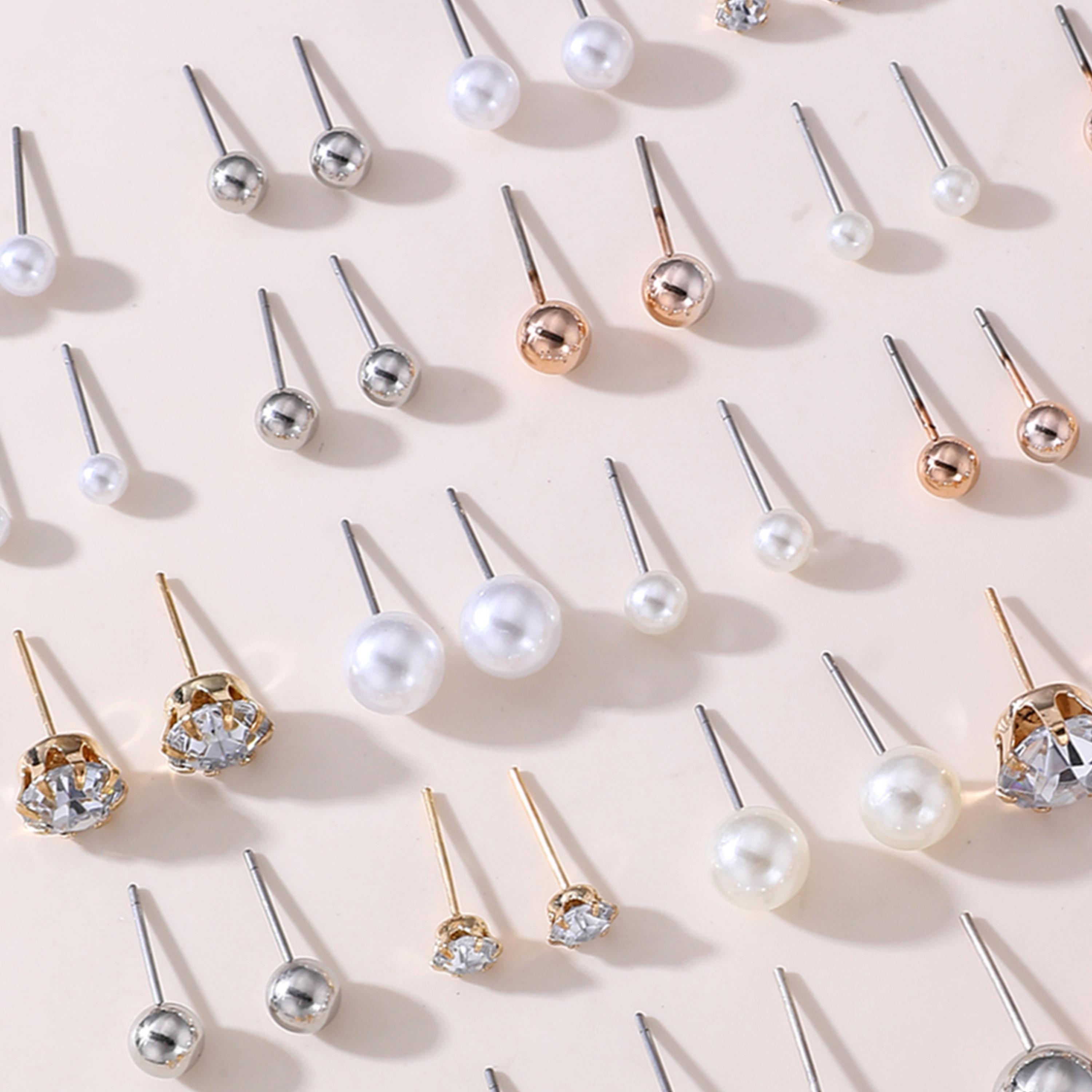 Take Two Set of 30 - Rhinestone and Faux Pearl Earrings-women-watchesandjewellery-jewellery-earrings-image-3