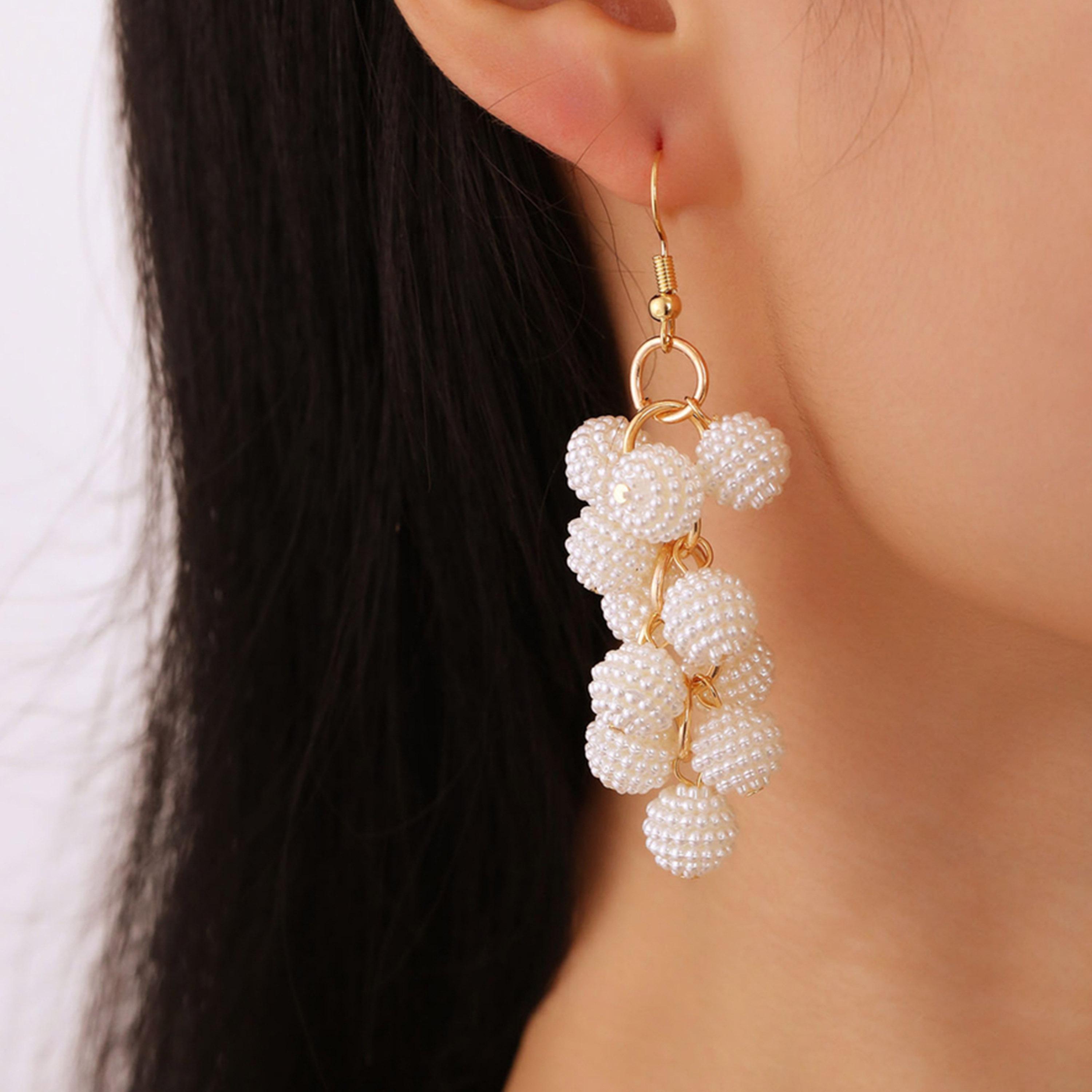 Take Two White Pearl Dangle Earrings-women-watchesandjewellery-jewellery-earrings-image-2