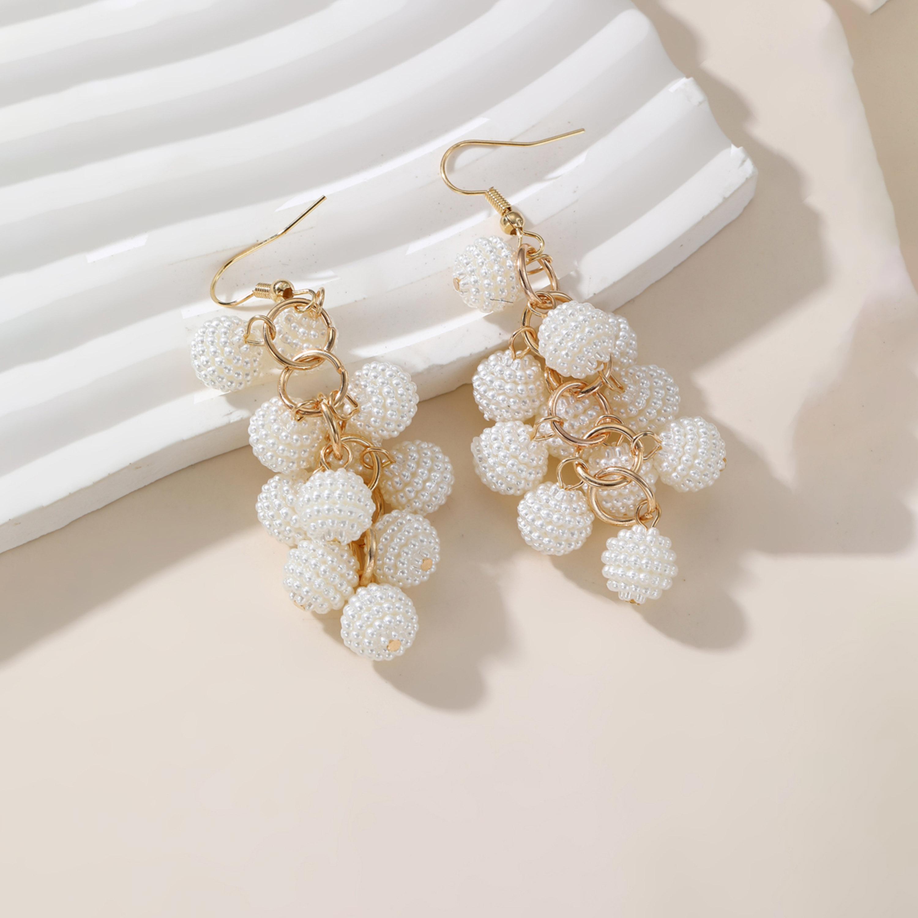 Take Two White Pearl Dangle Earrings-women-watchesandjewellery-jewellery-earrings-image-3