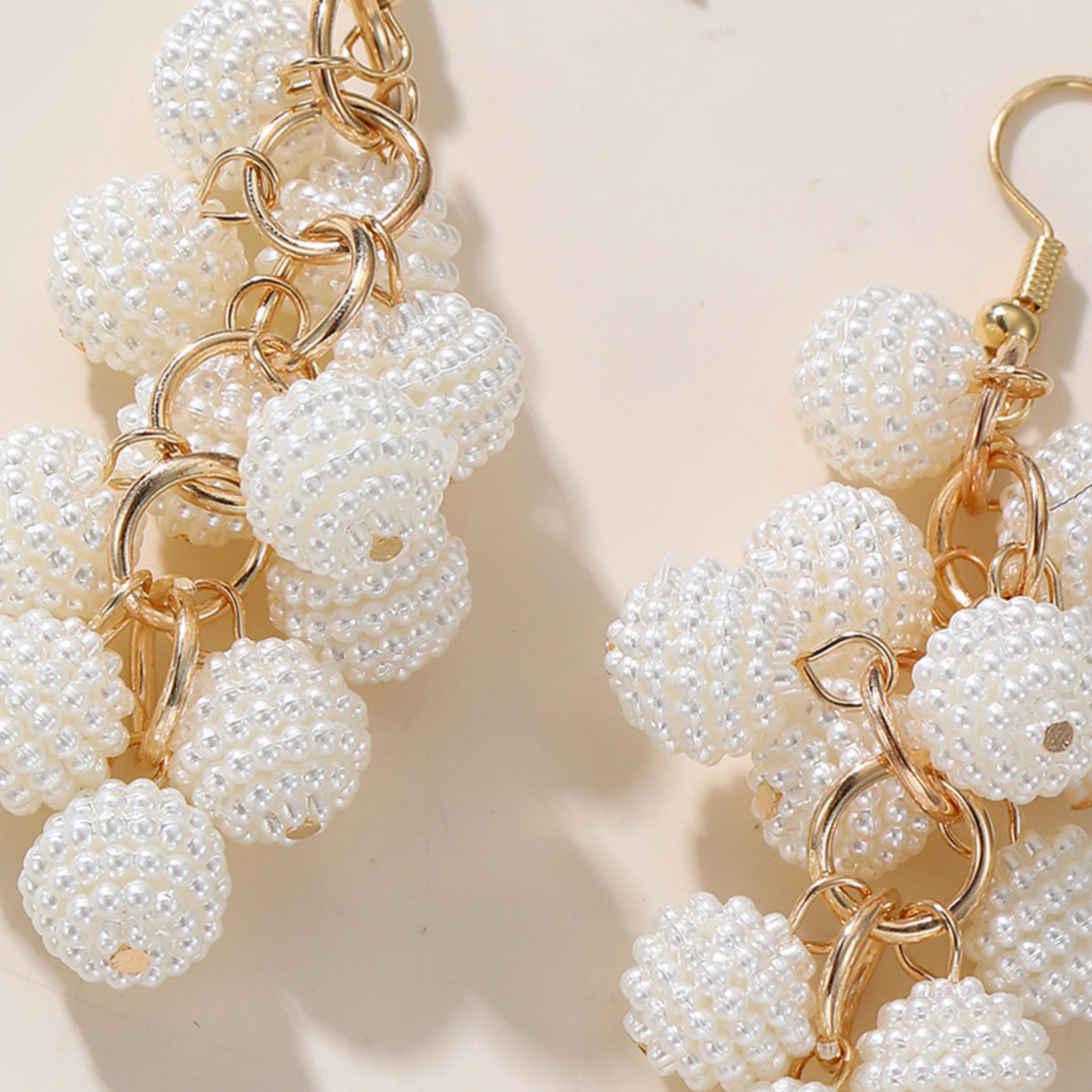 Take Two White Pearl Dangle Earrings-women-watchesandjewellery-jewellery-earrings-image-4