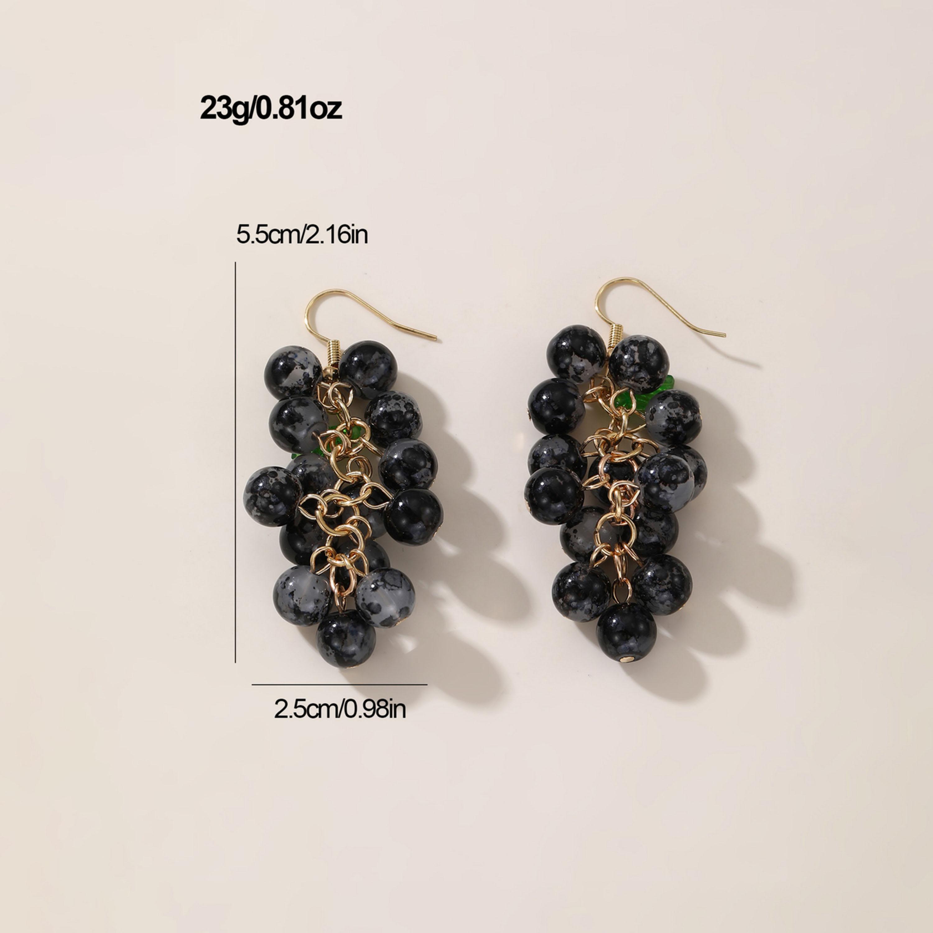 Take Two Black Grape-Shaped Drop Earrings-women-watchesandjewellery-jewellery-earrings-image-5