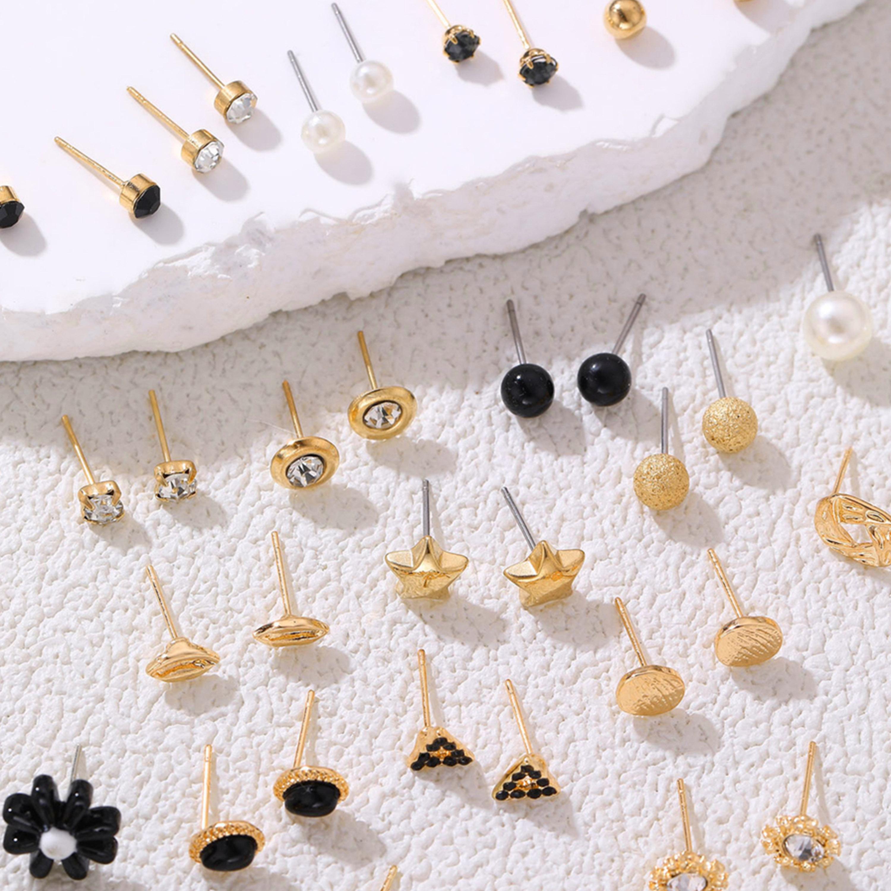 Take Two Set of 30 - Simple Flower and Bow Stud Earrings-women-watchesandjewellery-jewellery-earrings-image-3