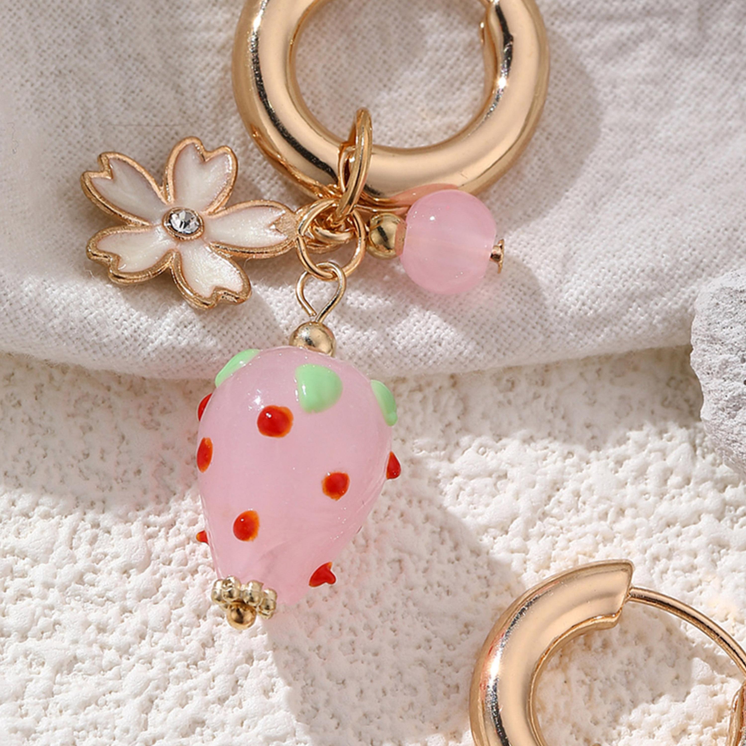 Take Two Fruit Strawberry Hoop Earrings-women-watchesandjewellery-jewellery-earrings-image-4