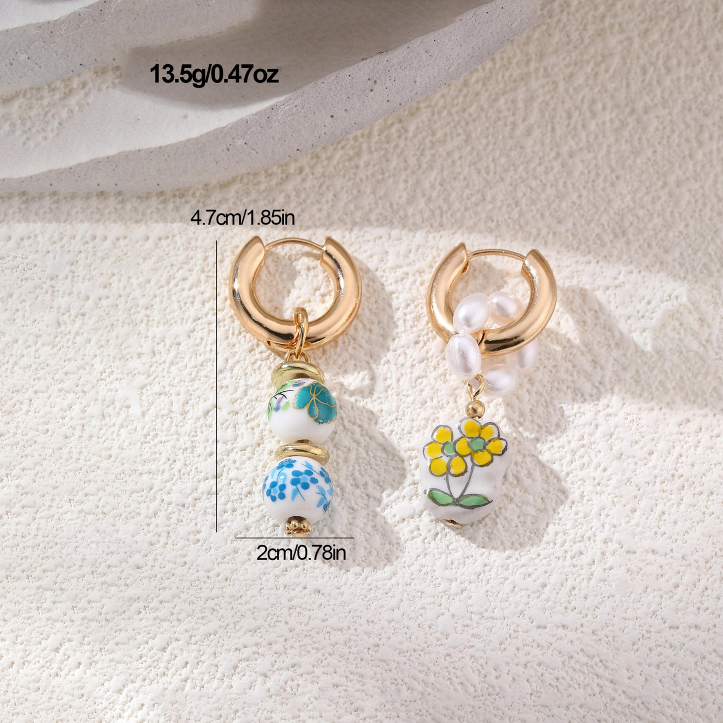 Take Two Porcelain Floral Pearl Drop Earrings-women-watchesandjewellery-jewellery-earrings-image-6
