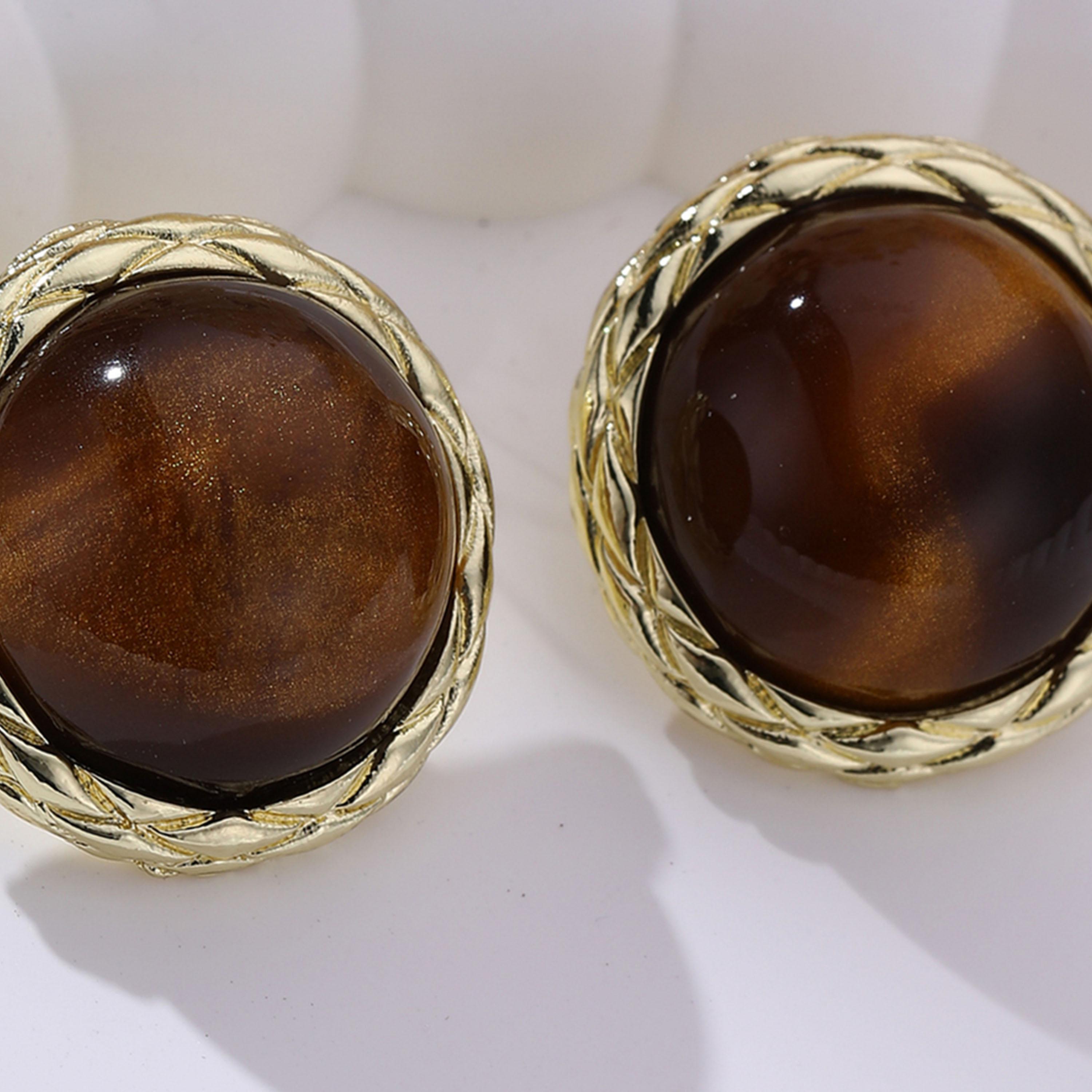 Take Two Tiger Eye Stone Stud Earrings-women-watchesandjewellery-jewellery-earrings-image-5