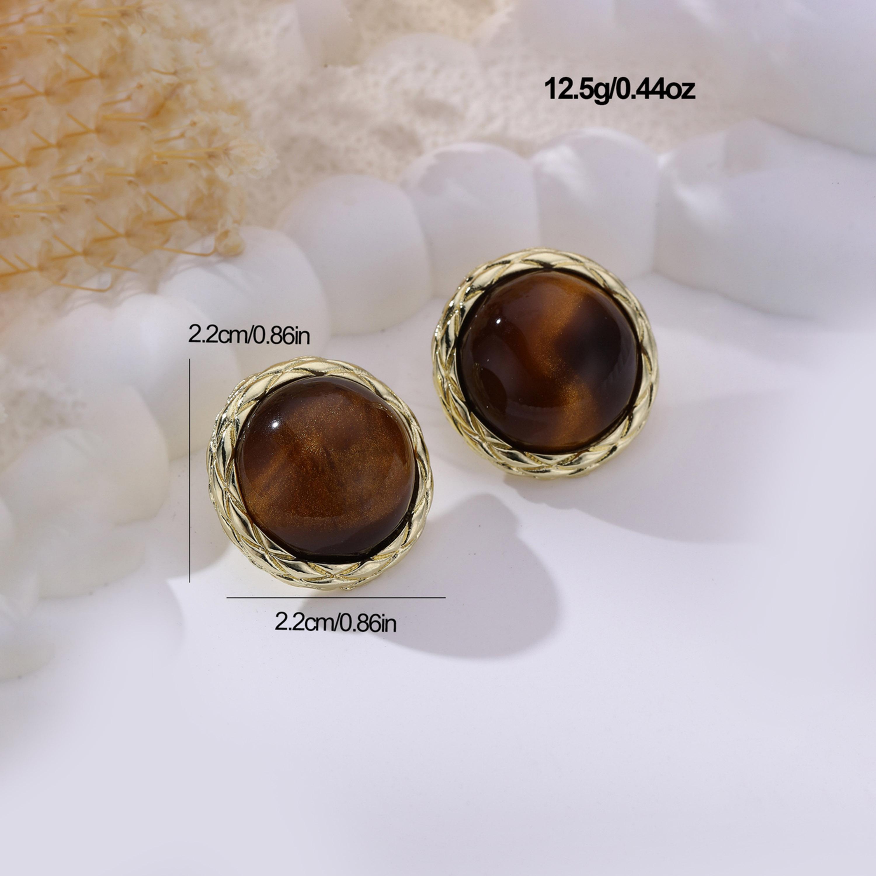 تيك تو - أقراط مرصعة بحجر عين النمر-women-watchesandjewellery-jewellery-earrings-image-6