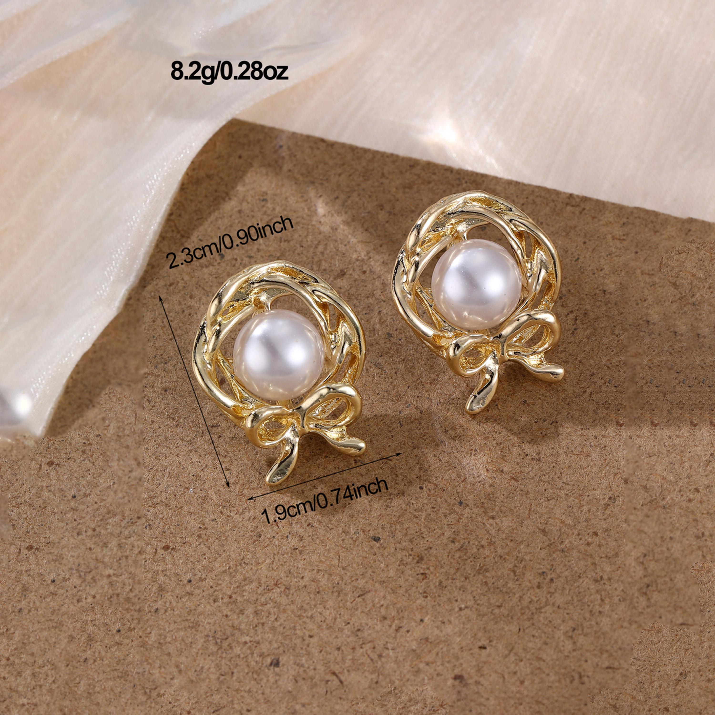 Take Two Golden Irregular Faux Pearl Earring-women-watchesandjewellery-jewellery-earrings-image-2
