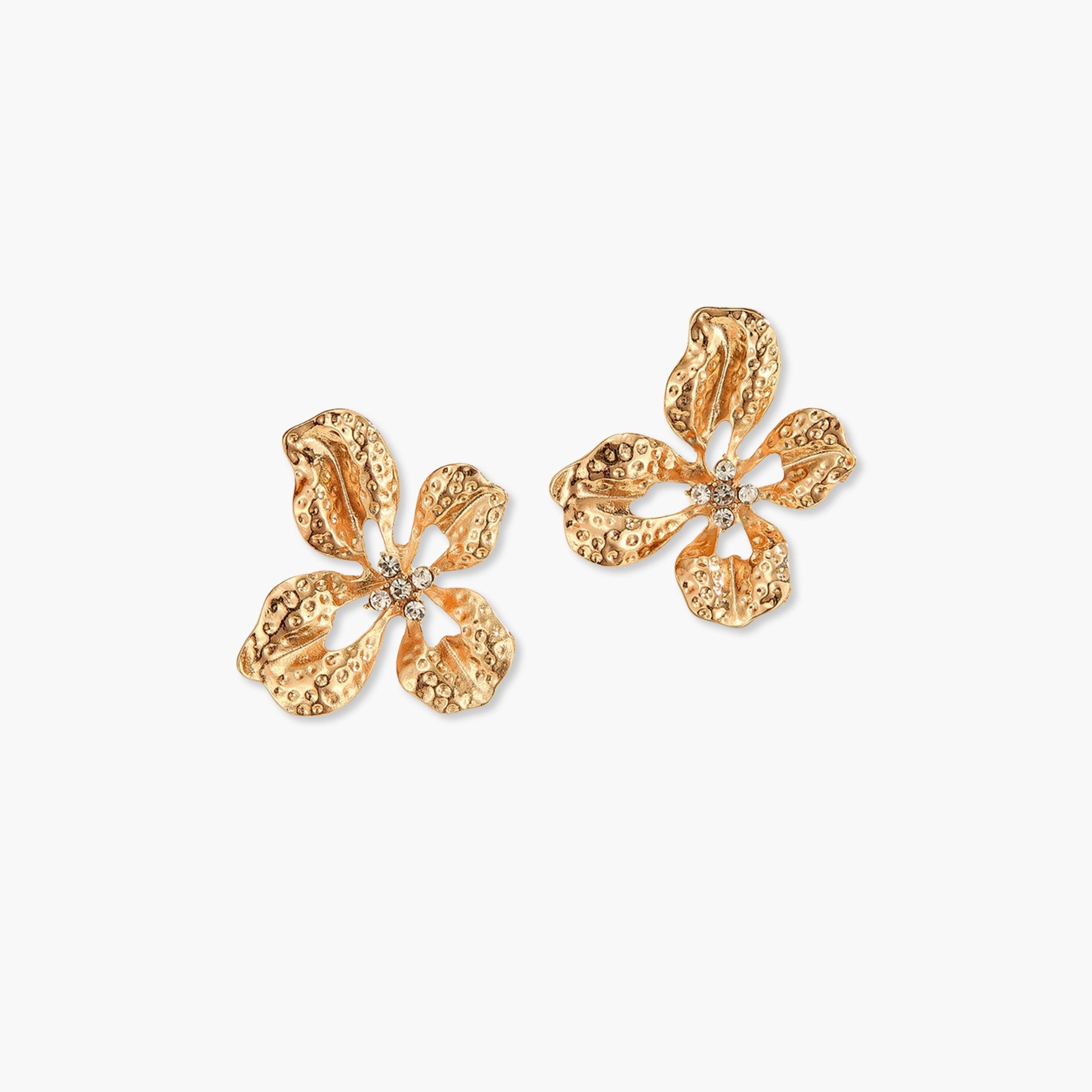 Take Two Gold Flower Stud Earrings-women-watchesandjewellery-jewellery-earrings-image-1