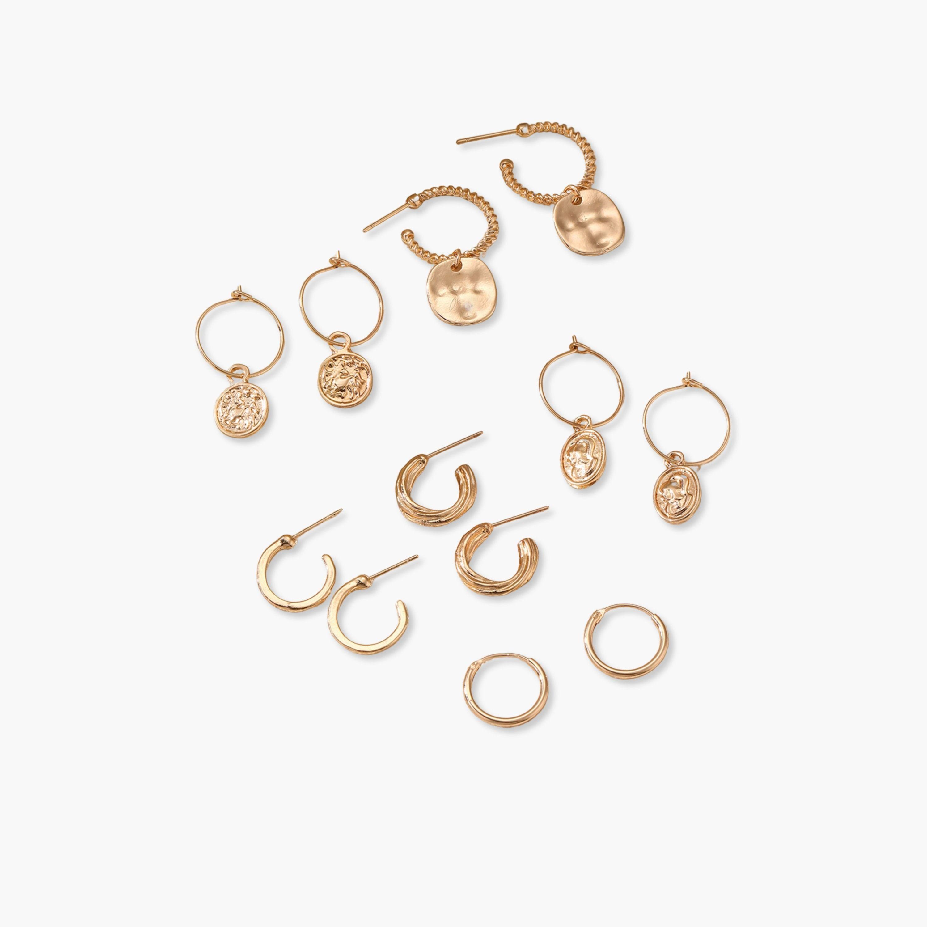 Take Two Set of 6 - Gold Hoop Earrings-women-watchesandjewellery-jewellery-earrings-image-1