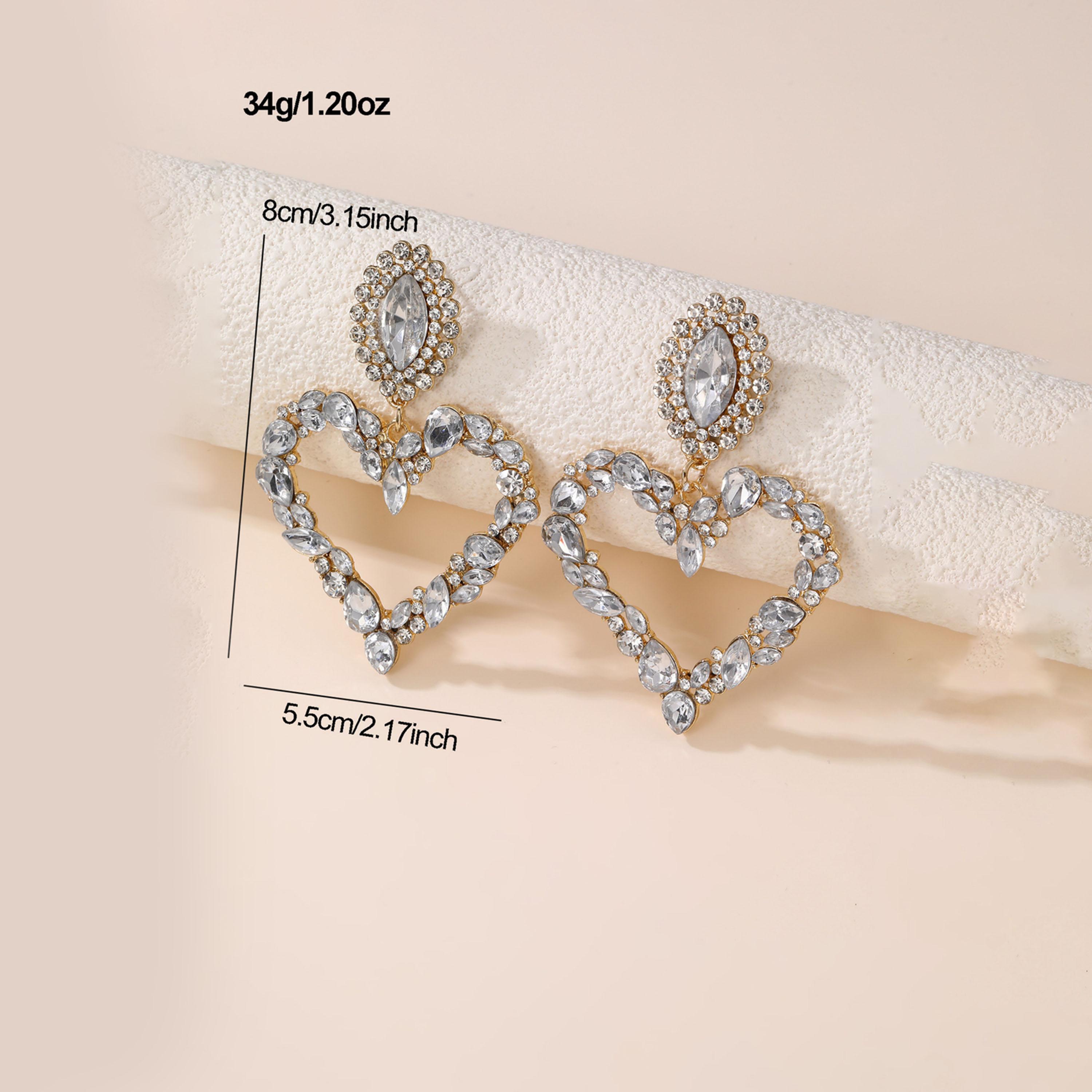 Take Two Gold Heart shape Embellished Earrings-women-watchesandjewellery-jewellery-earrings-image-5