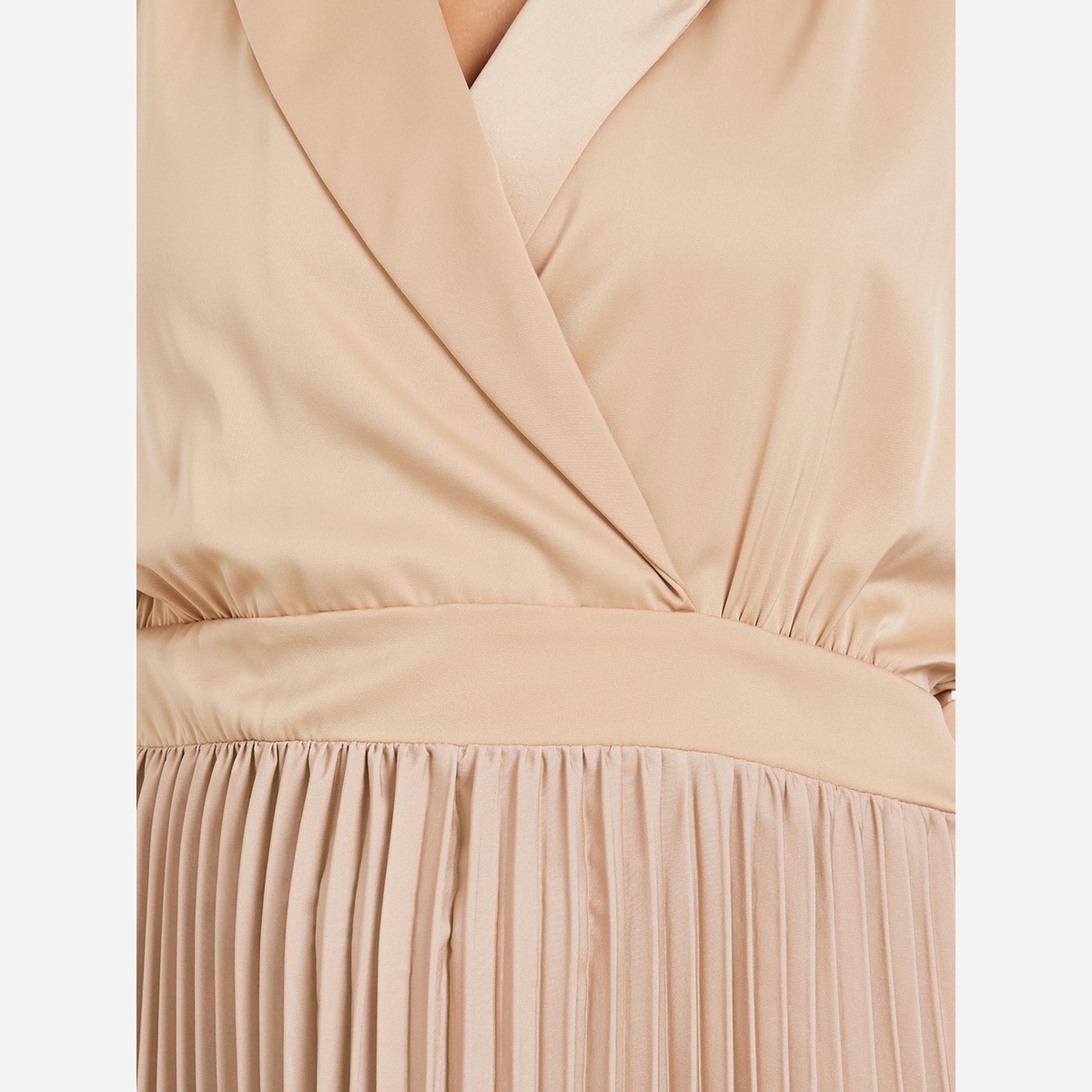 ستايلي - فستان متوسط الطول بليزر مطوي متدرج الألوان مقاس واسع-women-clothing-dresses-image-5