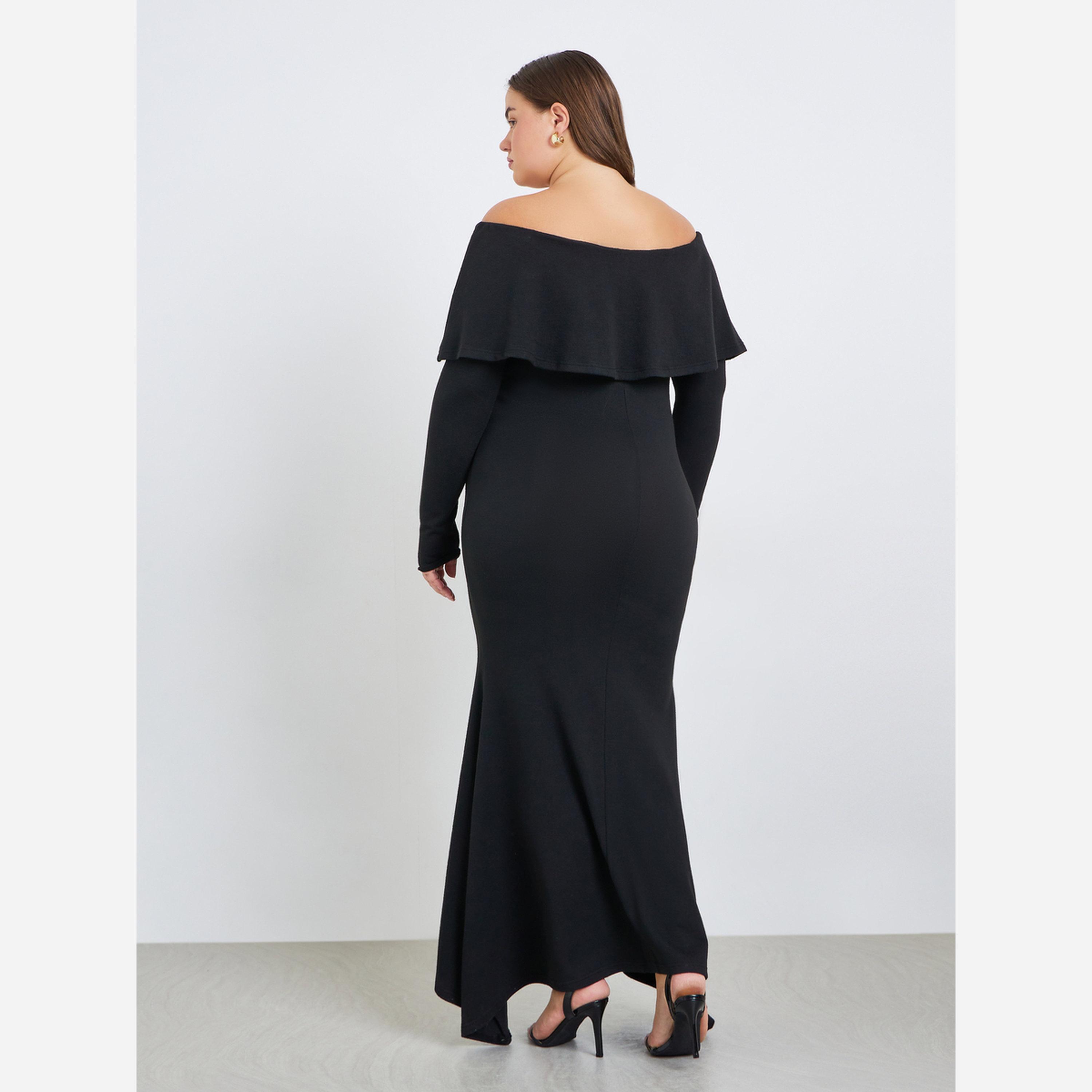 Styli Plus Size Long Sleeves A-Line Maxi Dress-women-clothing-dresses-image-3