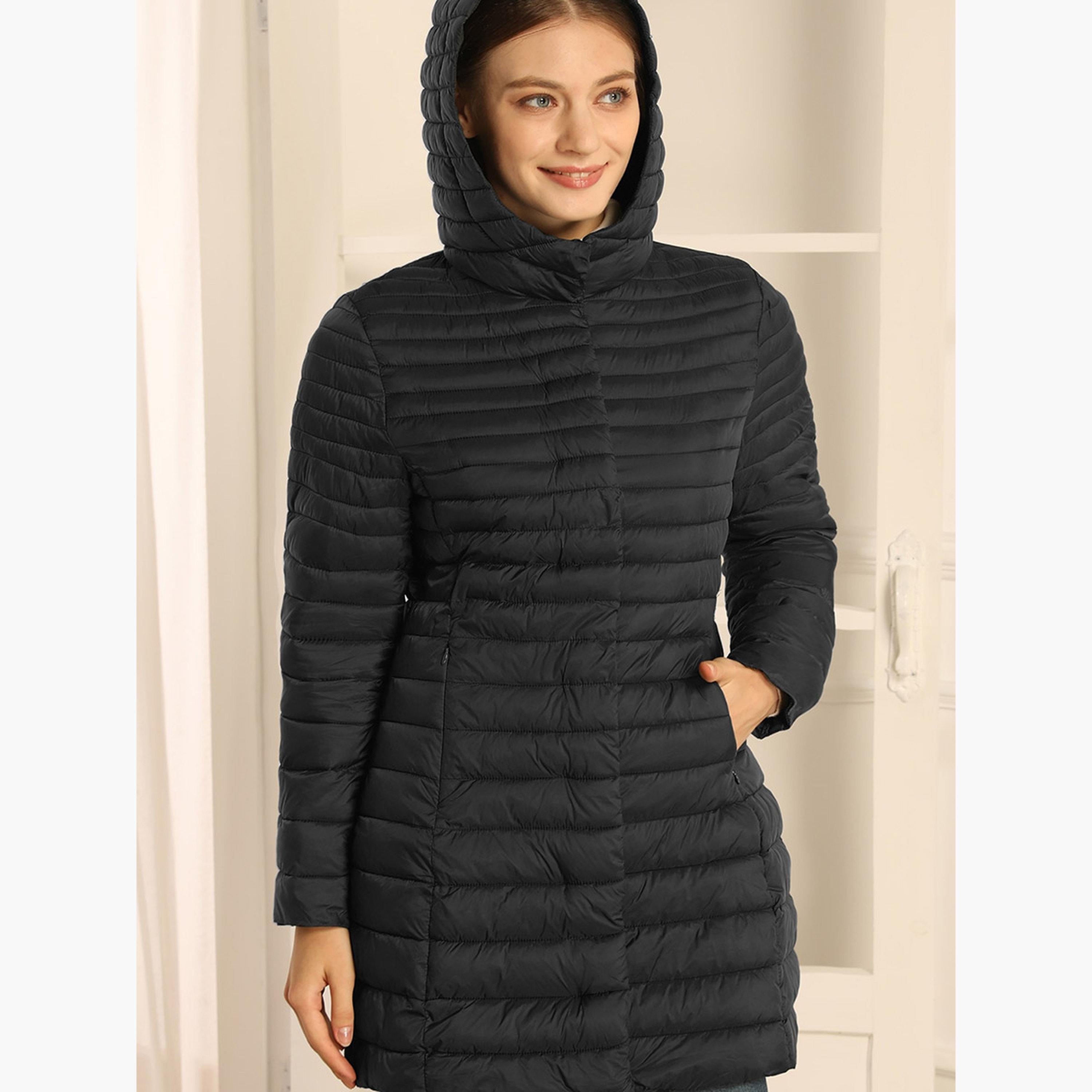 تيك تو - معطف مبطن طويل مقاس كبير مع قبعة-women-winterwear-coatsandjackets-coats-image-2