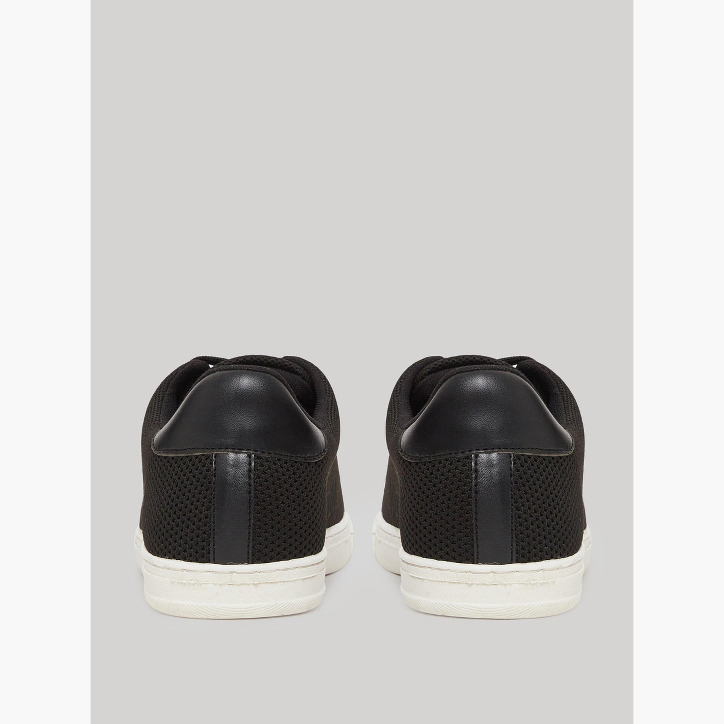 Styli Black Knit Lace-Up Sneakers-men-shoes-sneakers-image-4