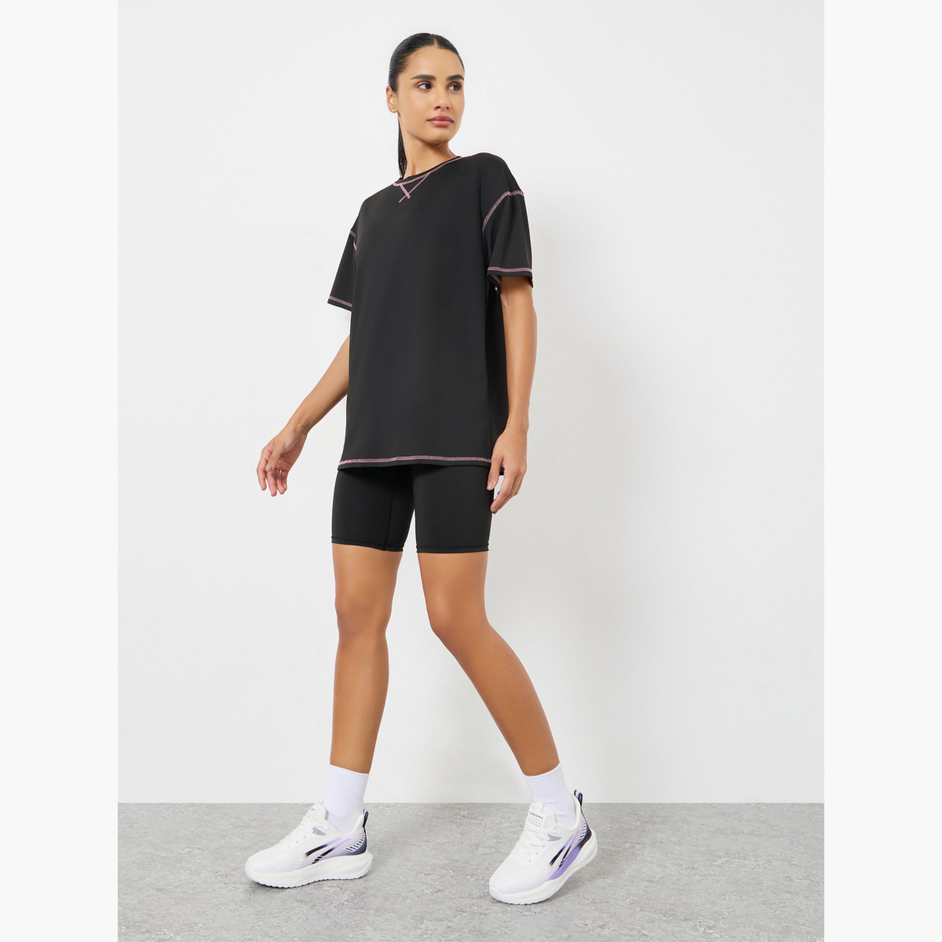 Styli Contrast Hem Stitch Boxy Fit Top-women-clothing-sportswearandactivewear-tshirtsandvests-image-2