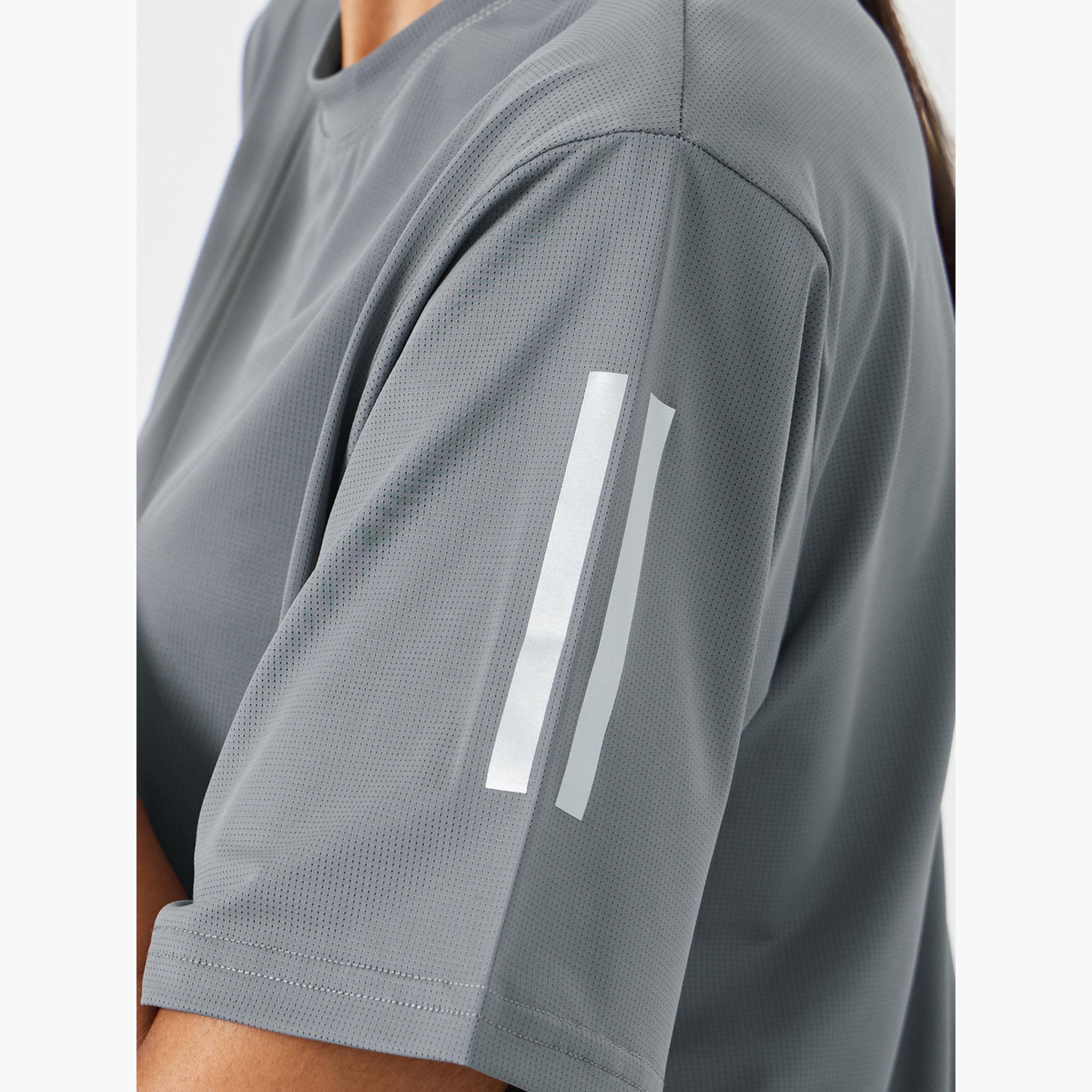 Styli Textured Dual Reflective Striped Top-women-clothing-tshirts-image-6