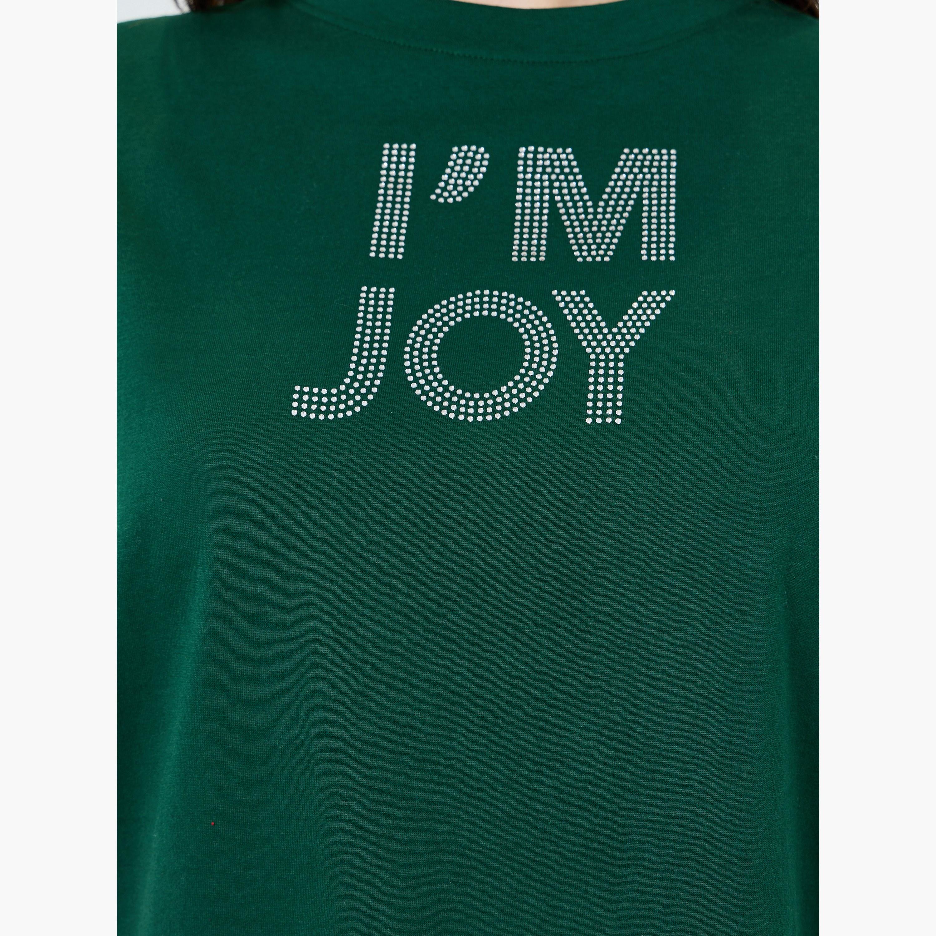 Styli Women Grey Slogan Print T-Shirt-women-clothing-tshirts-image-4