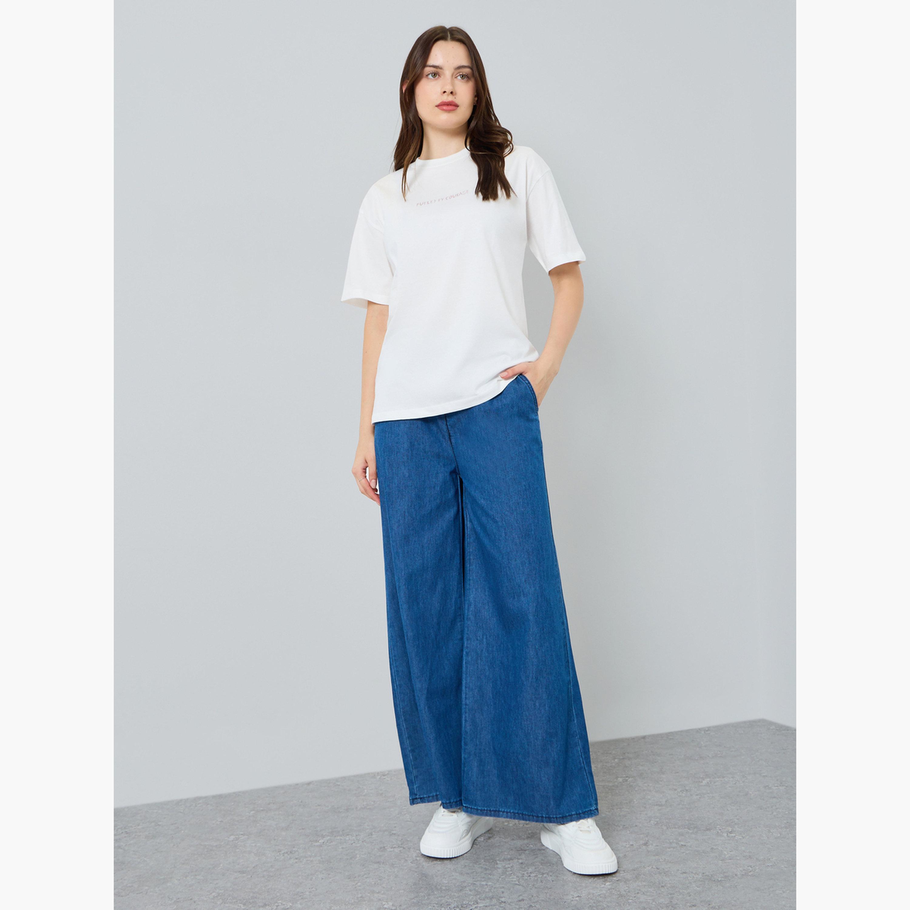 تيشيرت قطن بطبعة جرافيك وأكمام قصيرة-women-clothing-tshirts-image-2