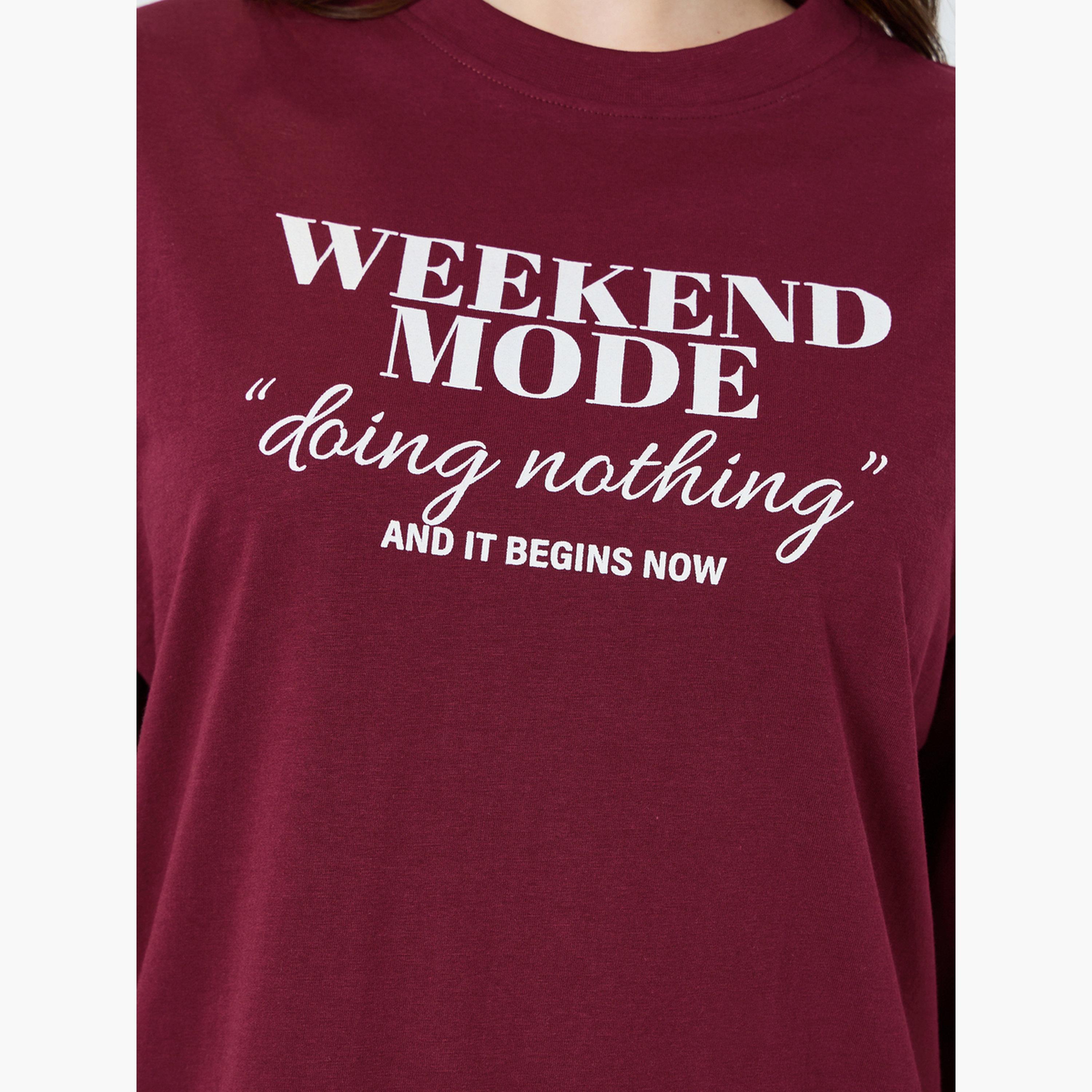 تيشيرت بطبعة شعار-women-clothing-tshirts-image-4