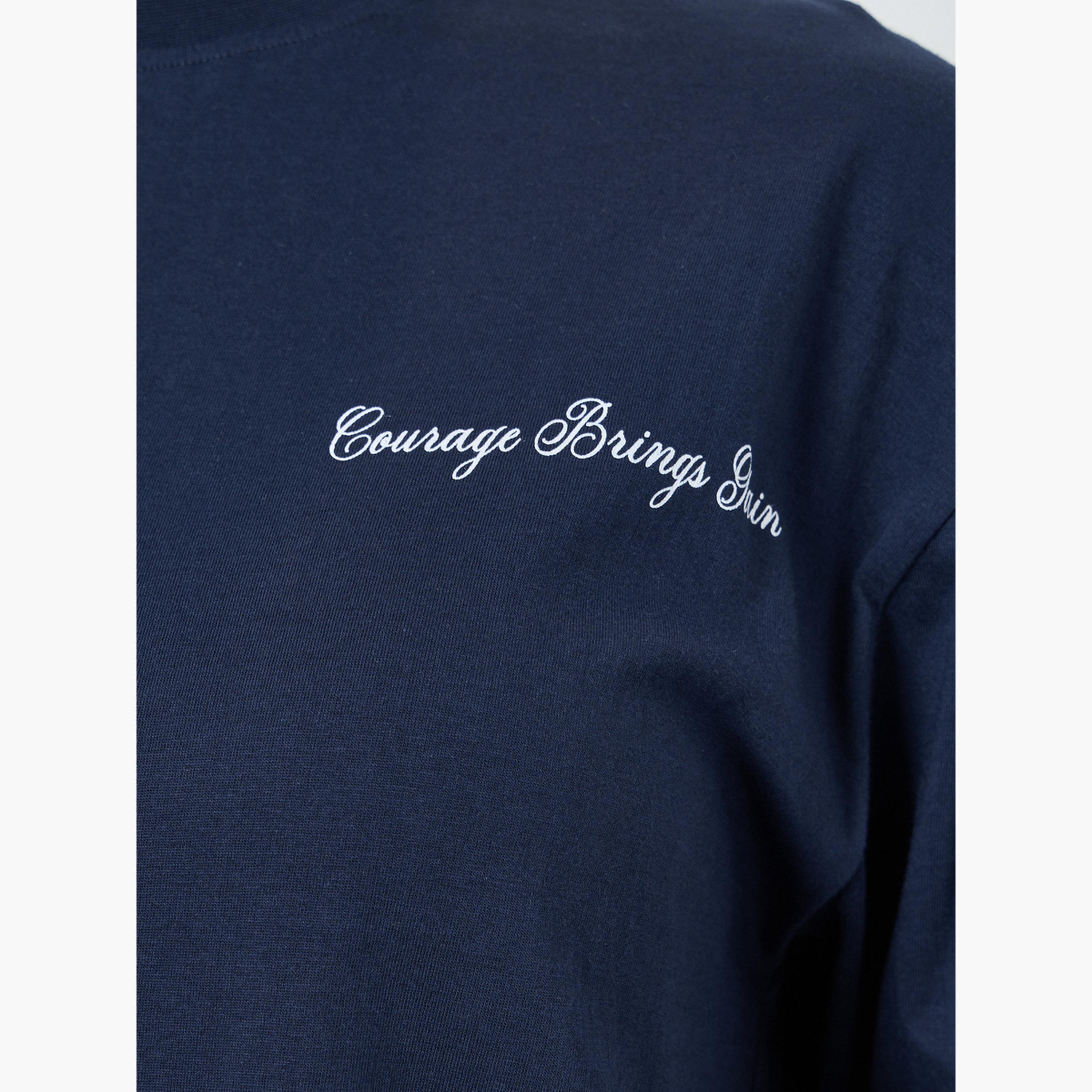 Styli Women Navy Blue Slogan Oversized T-Shirt-women-clothing-tshirts-image-4