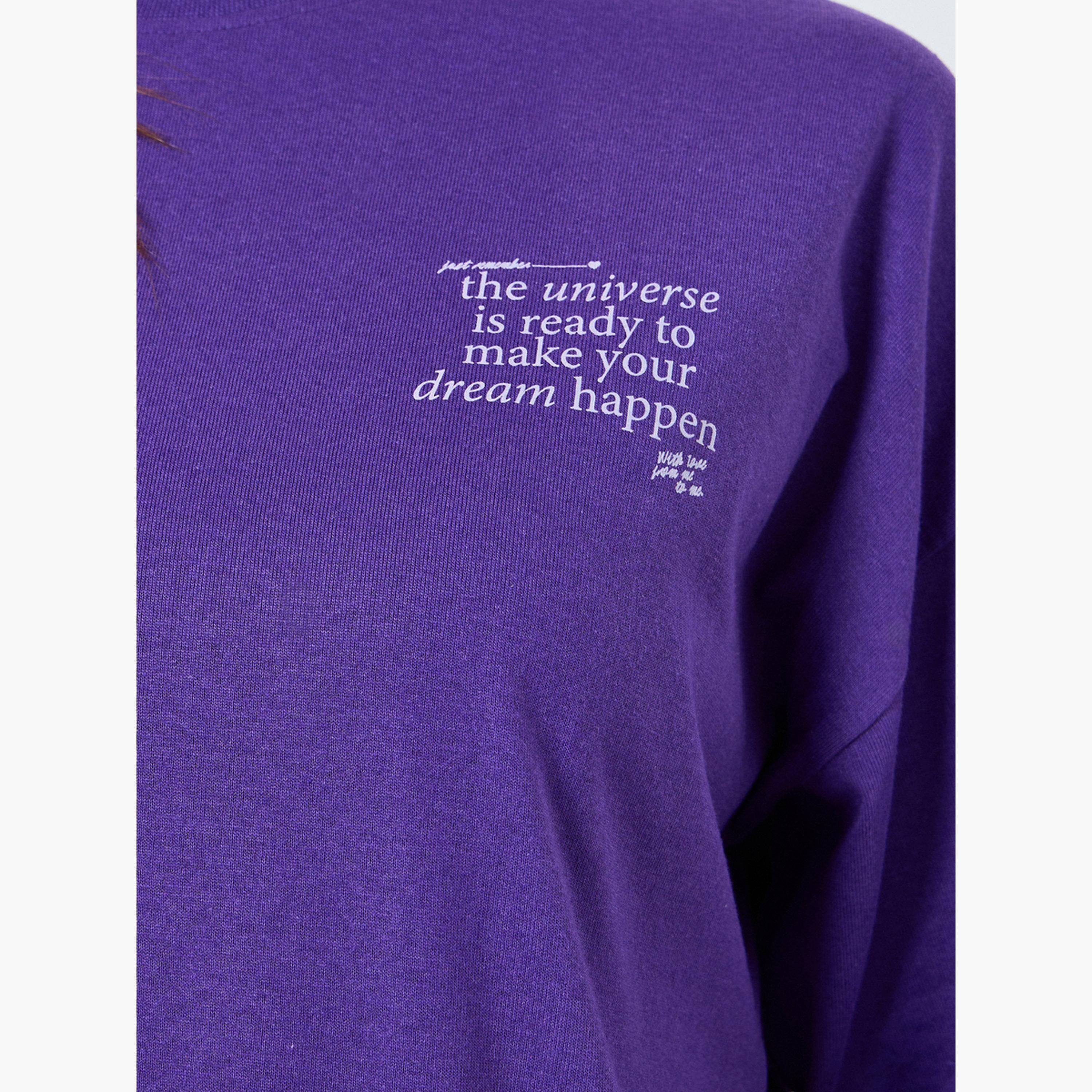 Styli Women Purple Slogan Oversized T-Shirt-women-clothing-tshirts-image-4