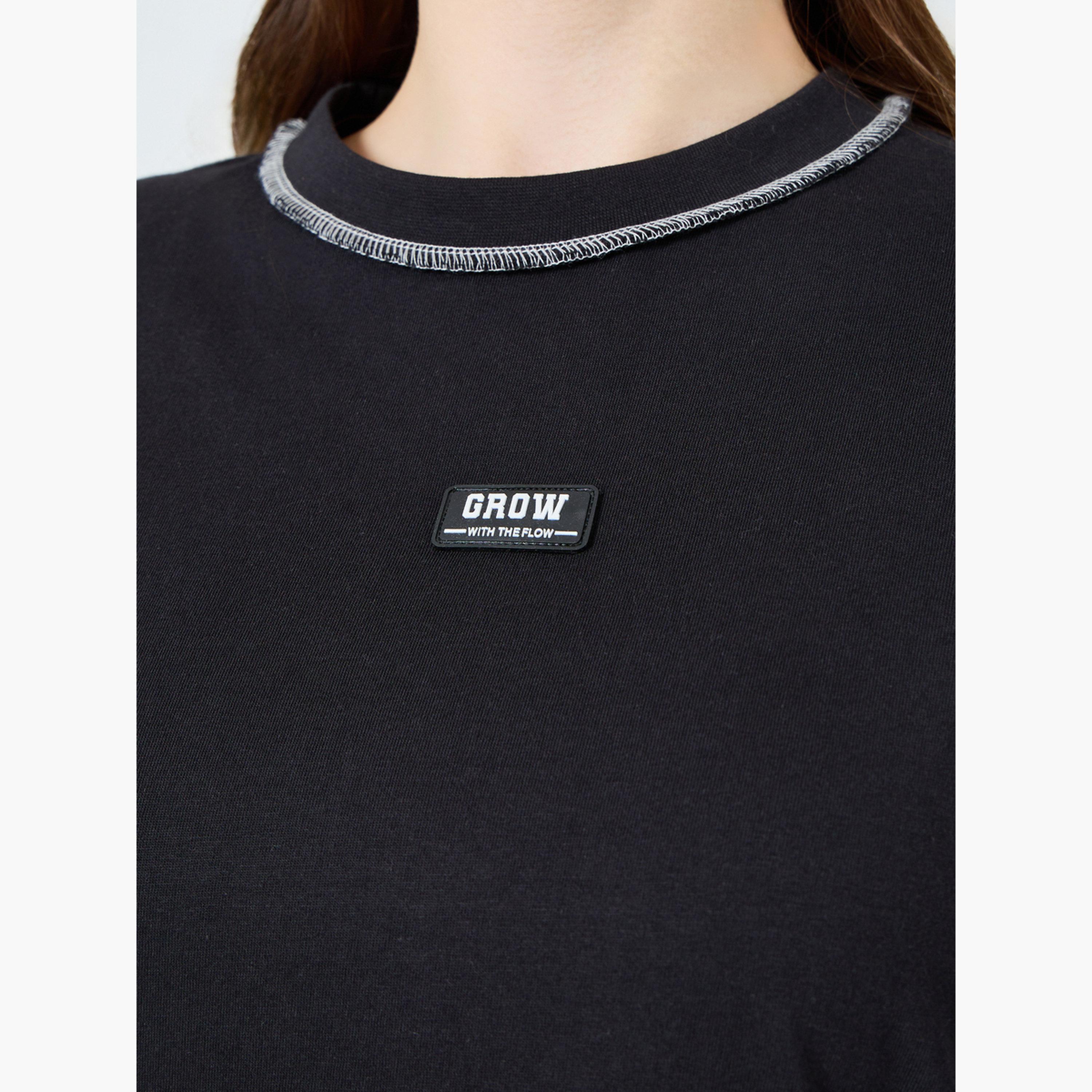 Styli Women Black Oversized Graphic Slogan T-Shirt-women-clothing-tshirts-image-3