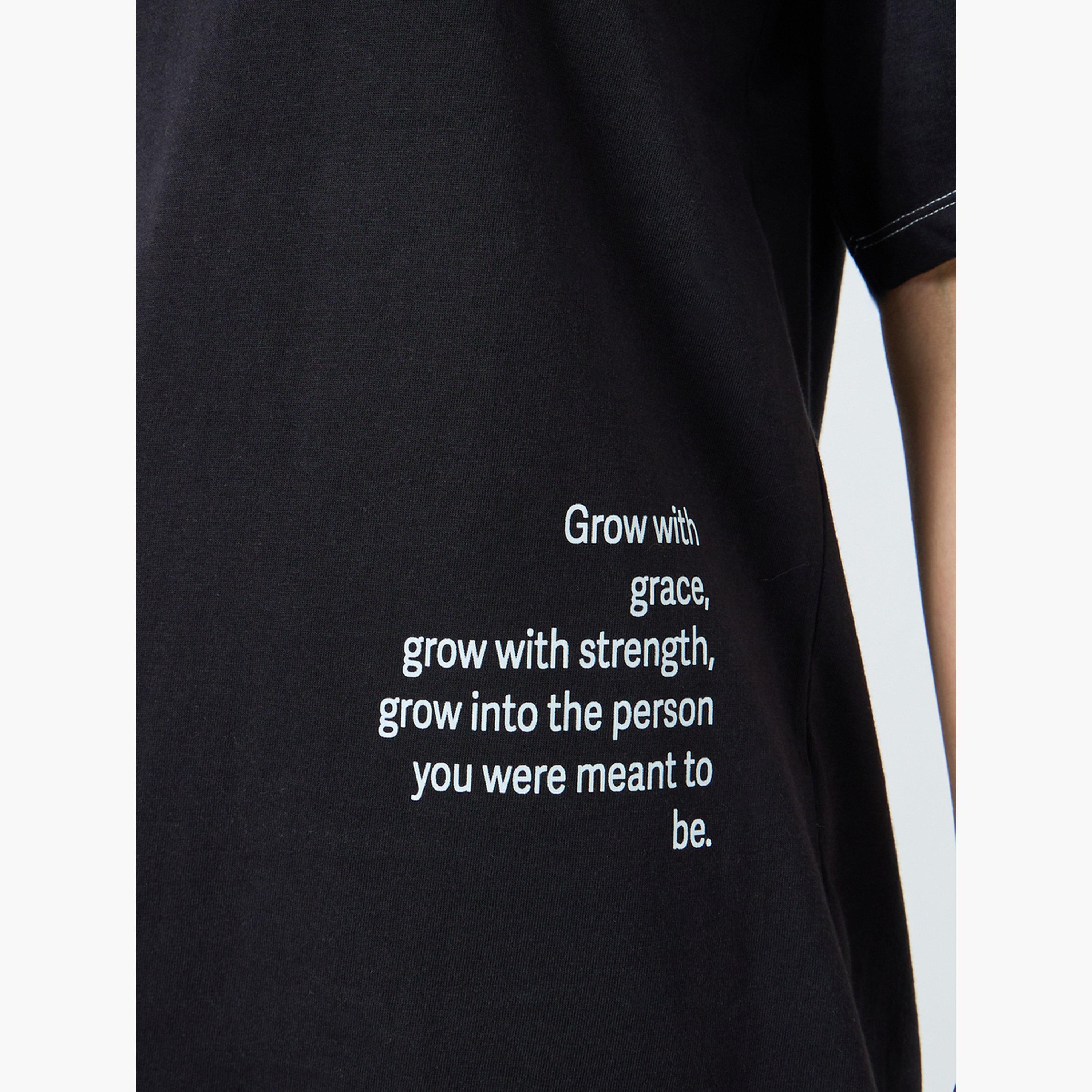 Styli Women Black Oversized Graphic Slogan T-Shirt-women-clothing-tshirts-image-4