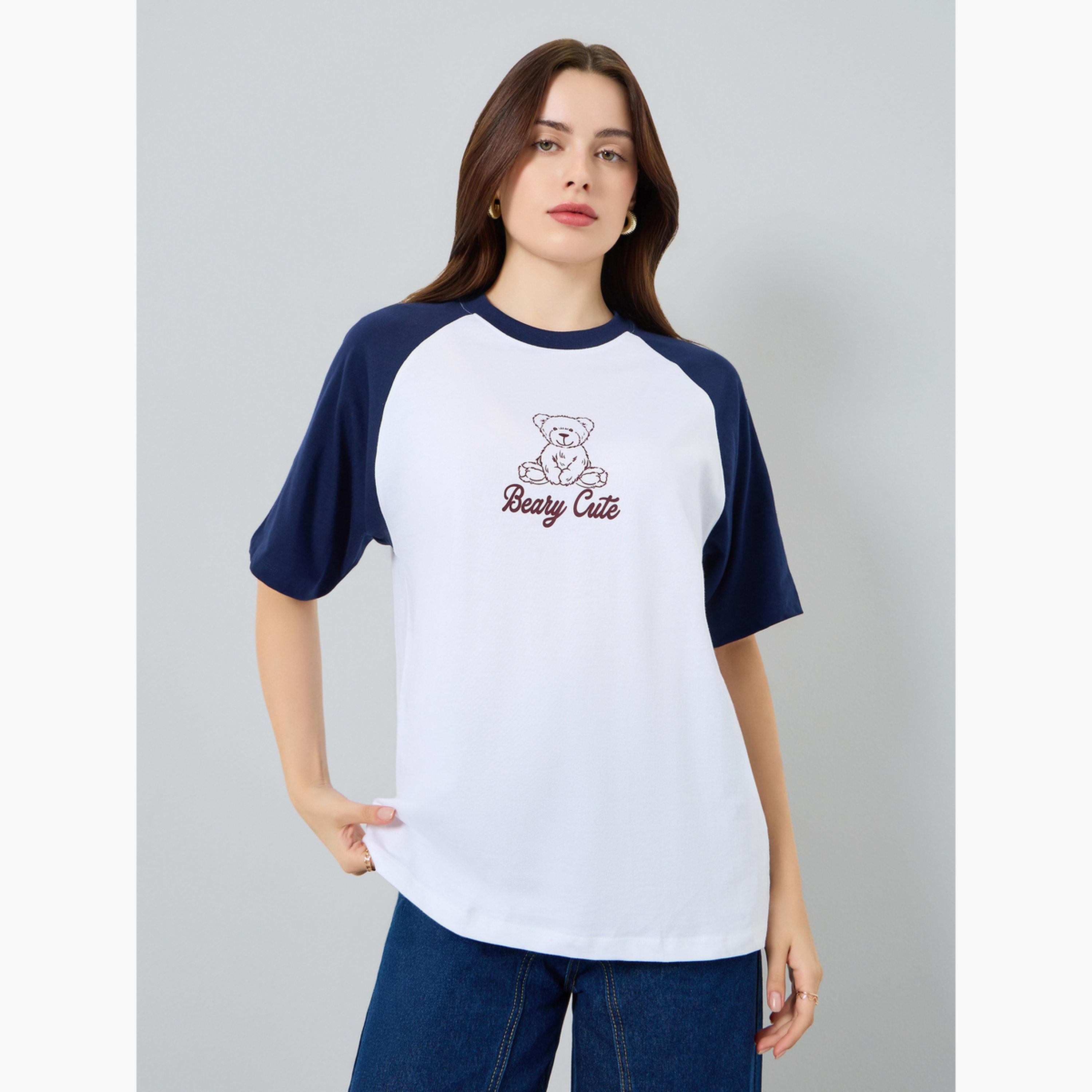 Styli Women Graphic Raglan Sleeve Oversized T-Shirt-women-clothing-tshirts-image-1